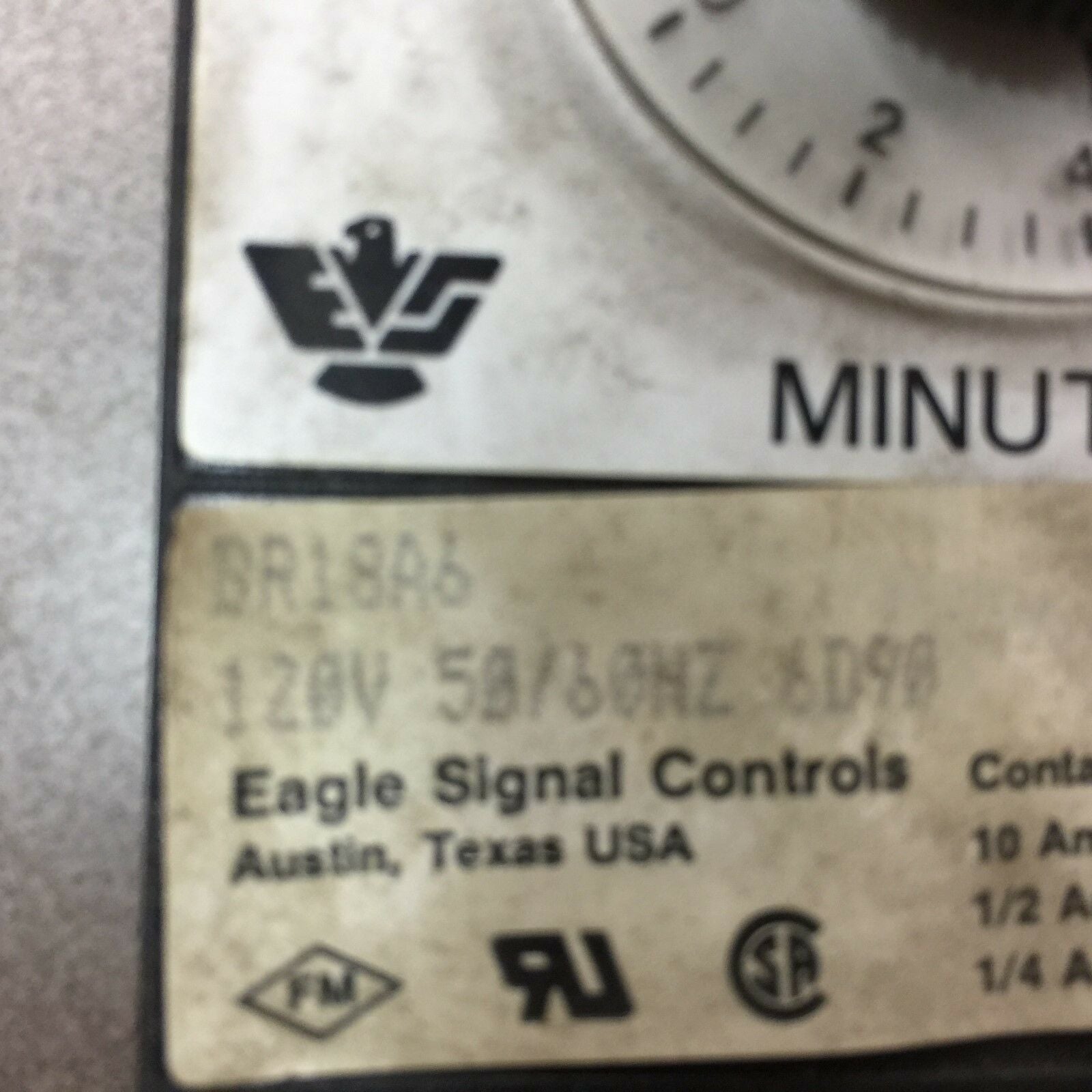 USED EAGLE 120VAC 10 AMP TIMER RELAY BR18A6