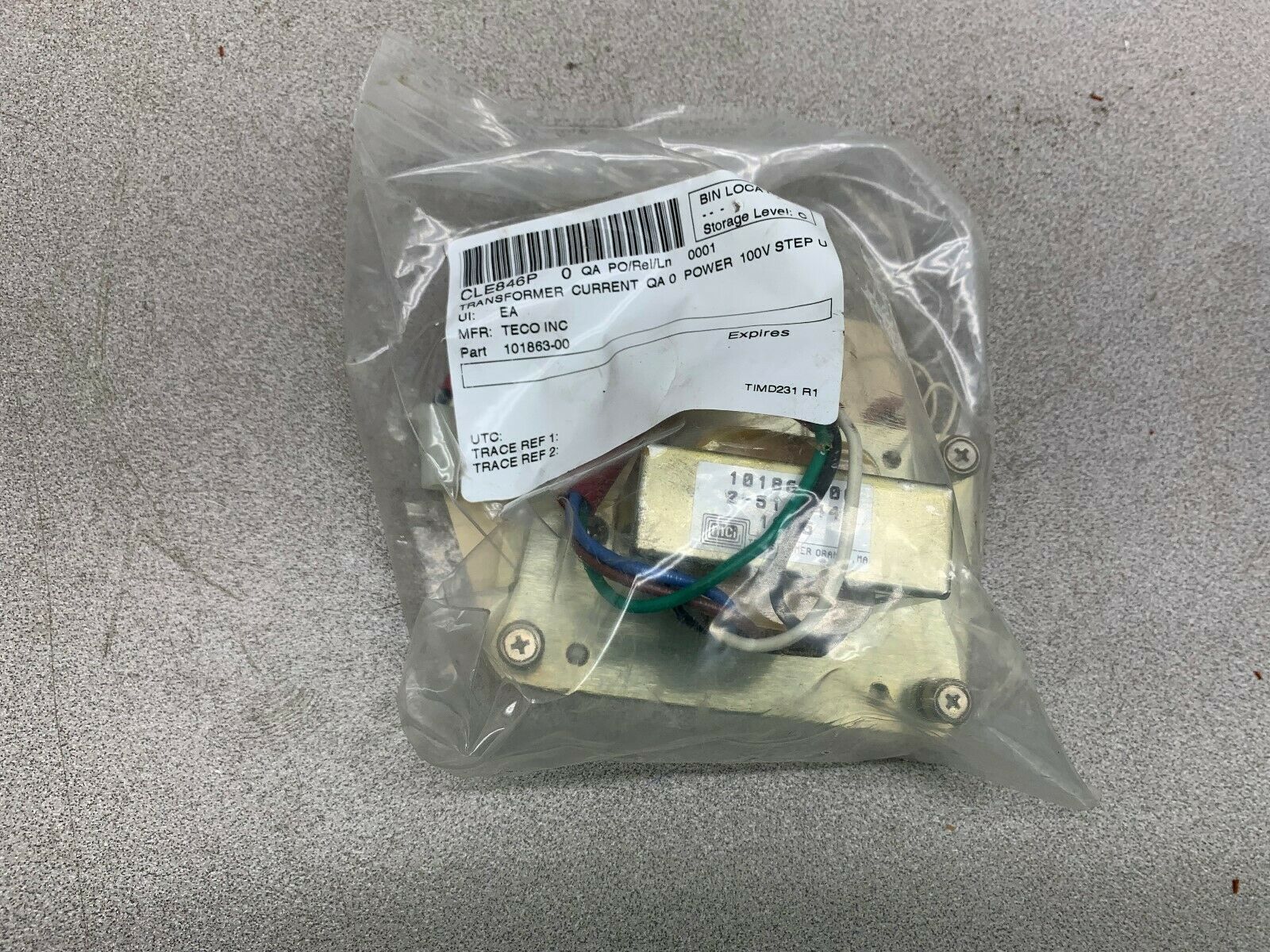 NEW NO BOX TECO TRANSFORMER 101863-00