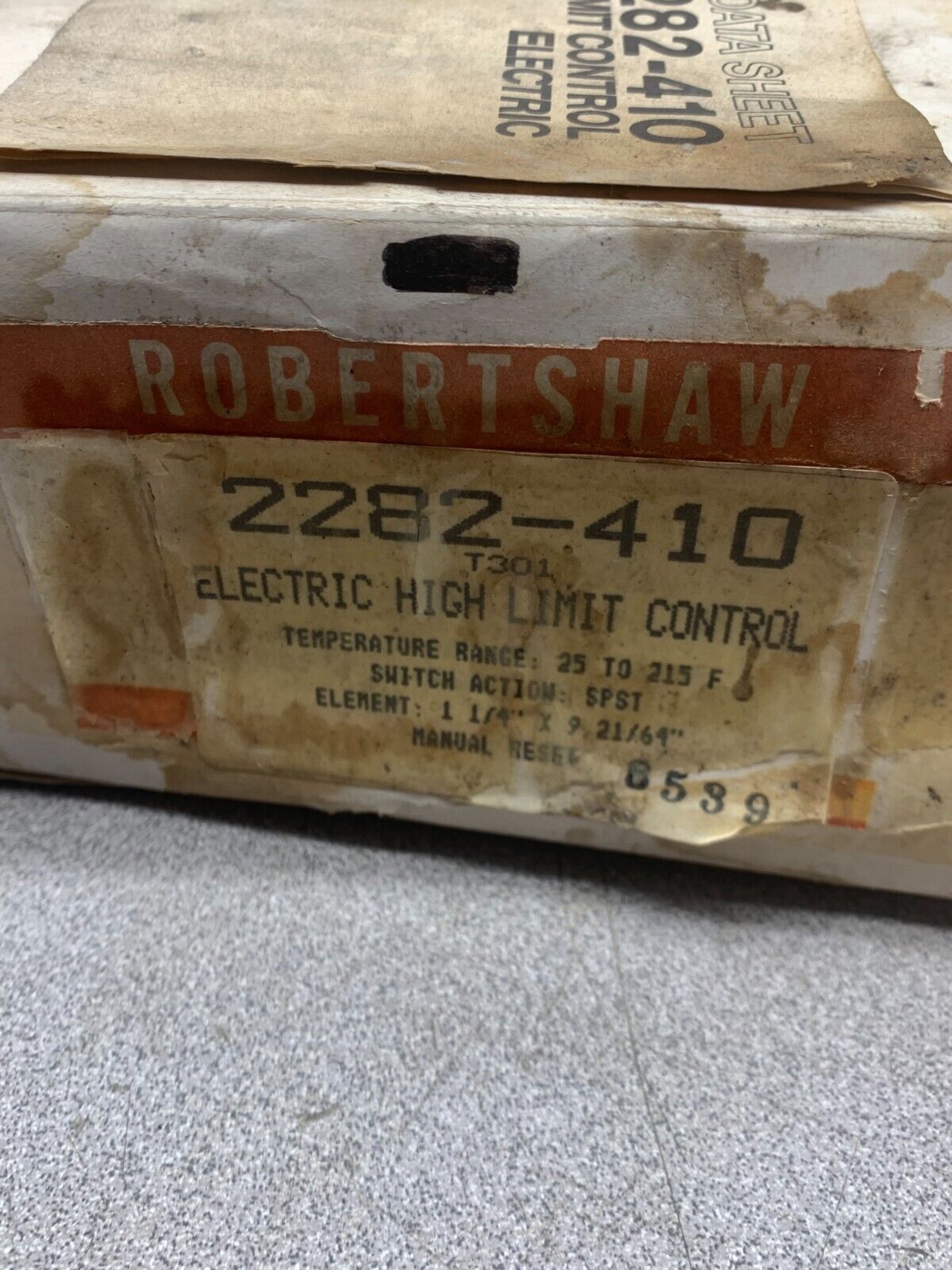 NEW IN BOX ROBERTSHAW ELECTRIC HIGH LIMIT CONTROL 2282-410