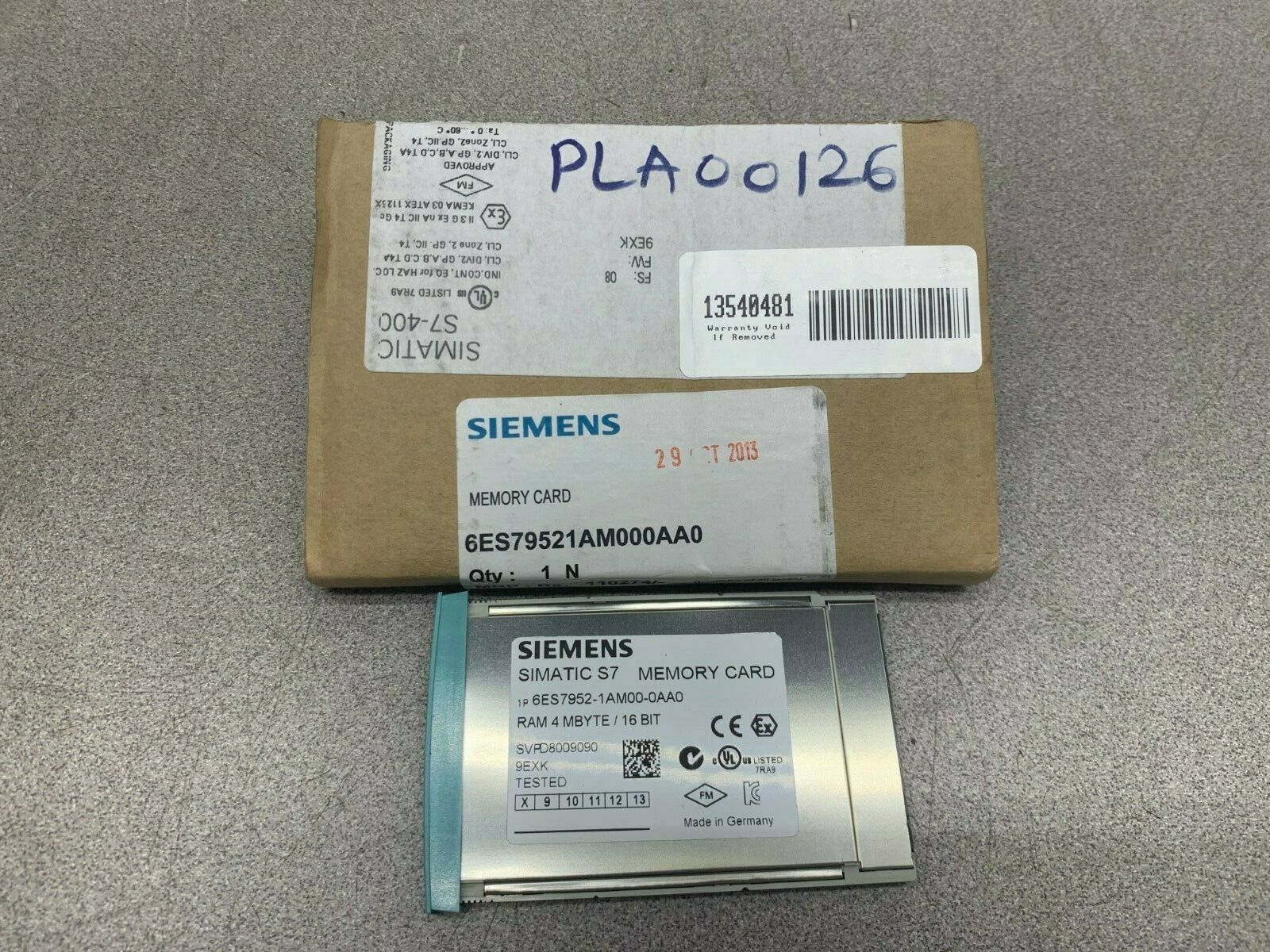 NEW IN BOX SIEMENS MEMORY CARD 6ES79521AM000A0