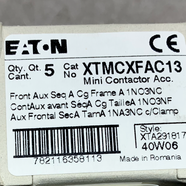 BOX OF 5 NEW IN BOX EATON MINI CONTACTOR XTMCXFAC13