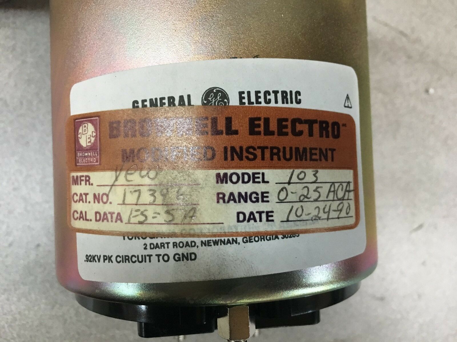 NEW NO BOX GENERAL ELECTRIC AC AMPERES METER 17396 MODEL 103