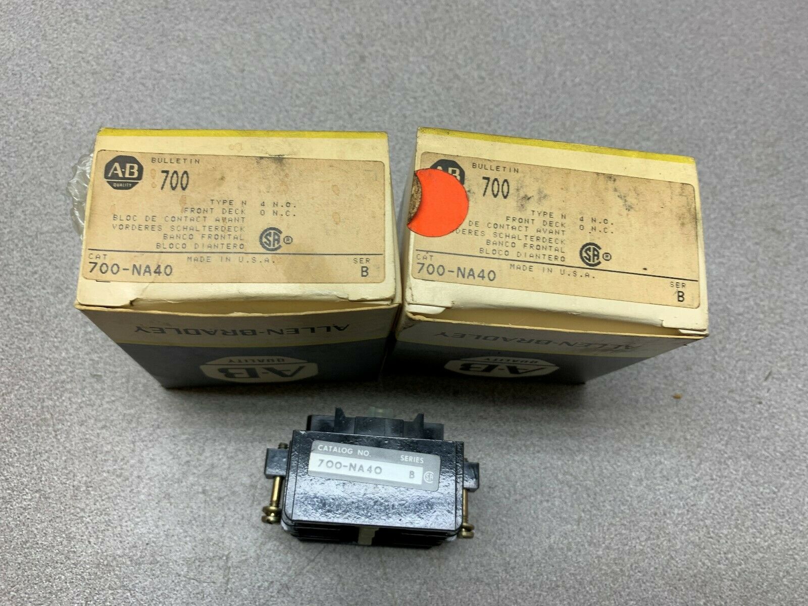 LOT OF 3 NEW ALLEN CONTACT BLOCK 700-NA40 SERIES B