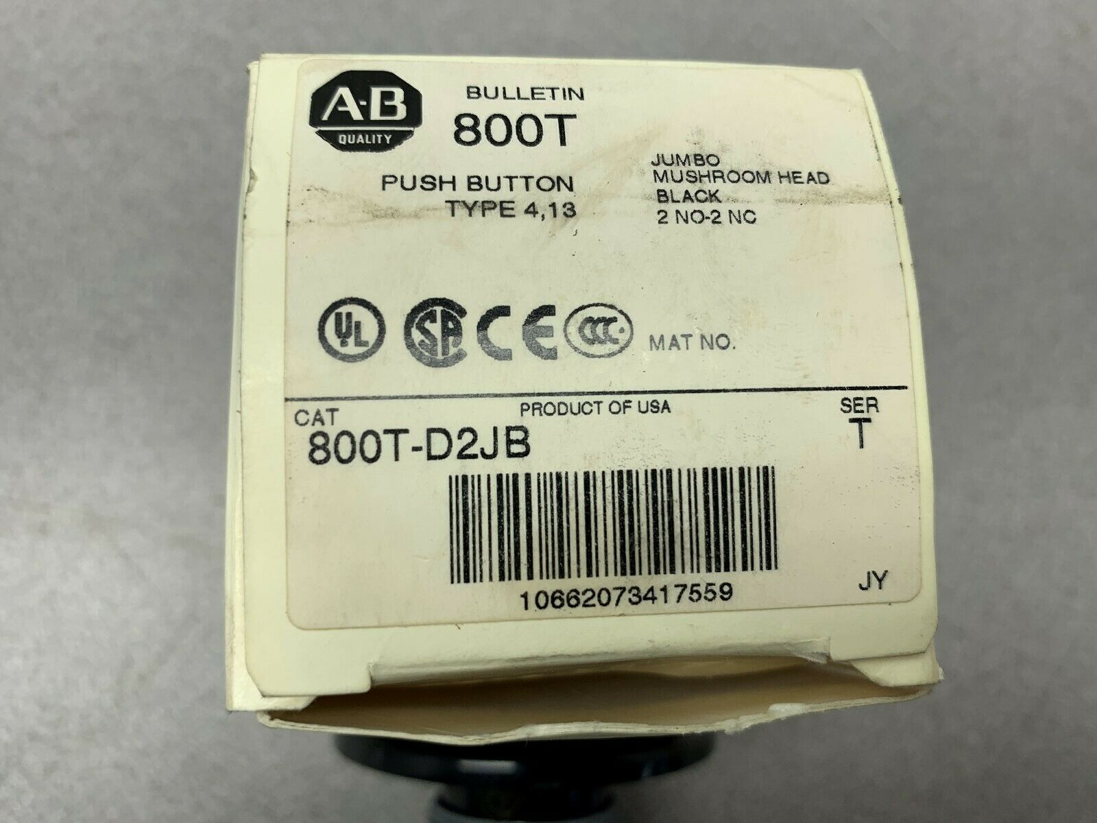 NEW IN BOX ALLEN BRADLEY PUSHBUTTON 800T-D2JB SERIES T