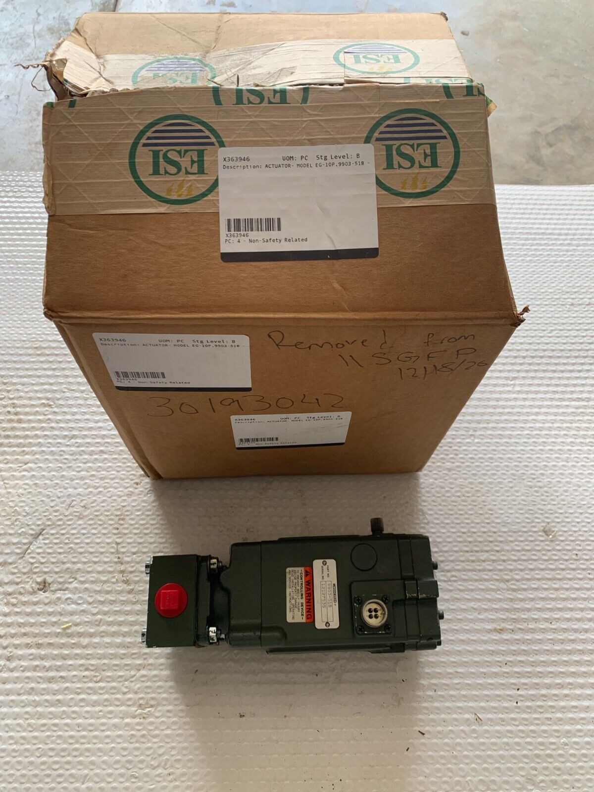 REFURBISHED WOODWARD EG-10P GOVERNOR ACTUATOR 9903-518