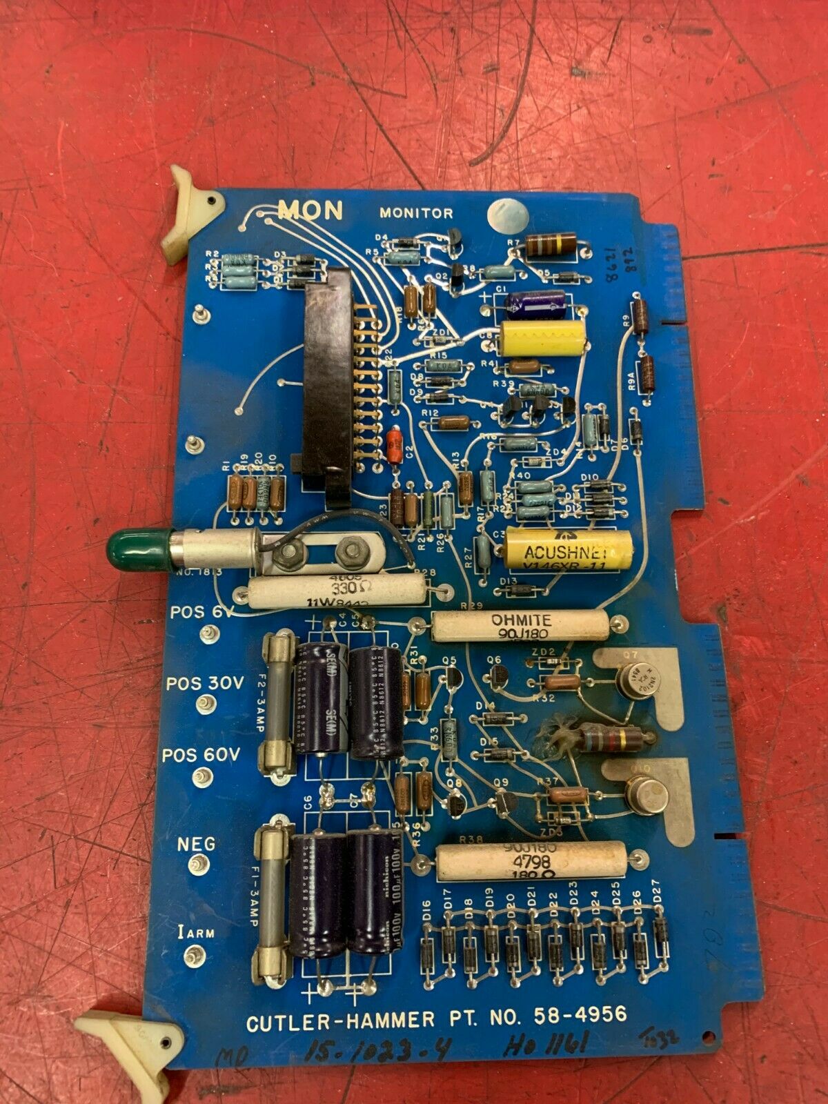 USED CUTLER-HAMMER MONITOR CIRCUIT BOARD 58-4956