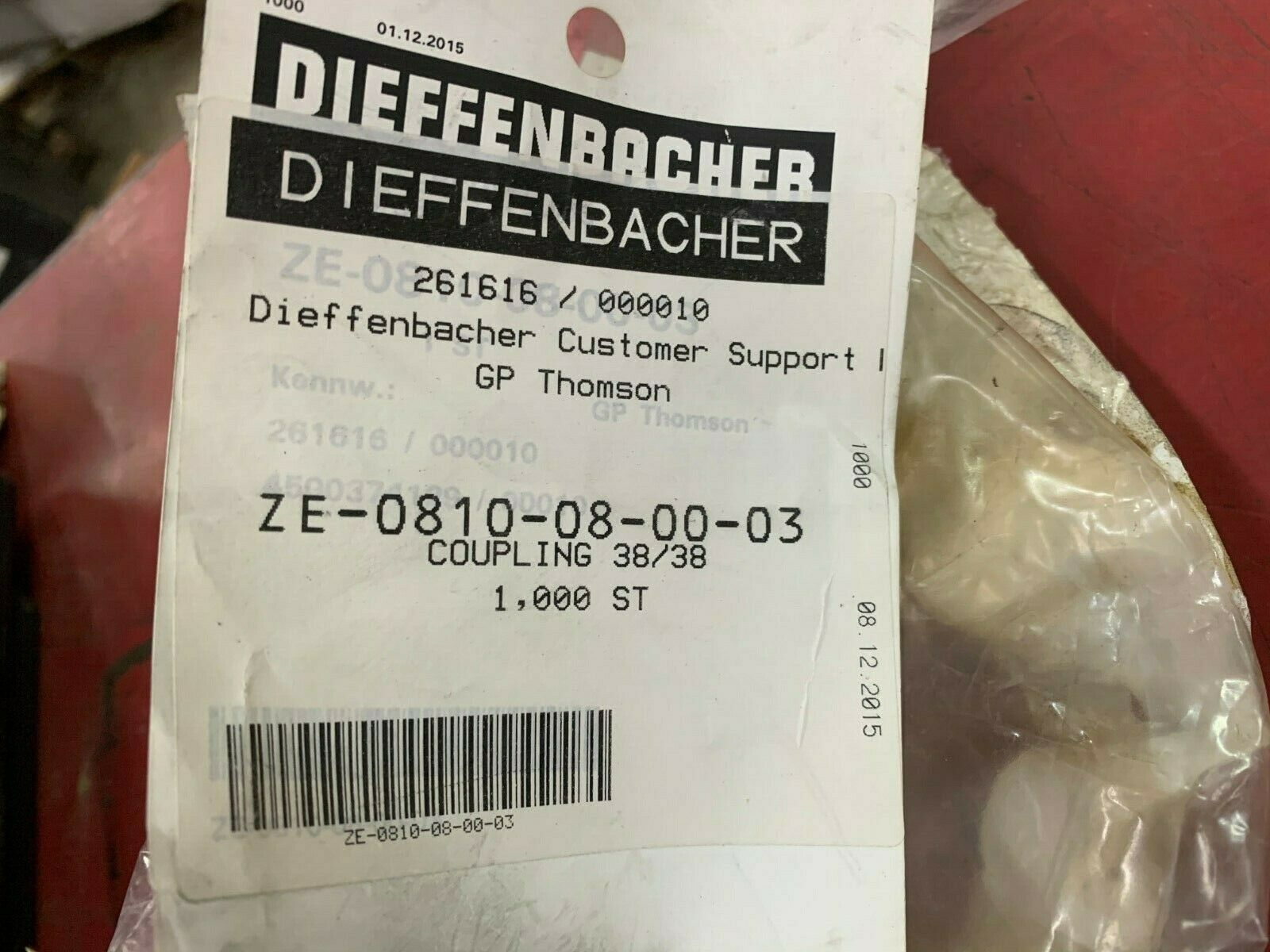 NEW DIEFFENBACHER 38/38 COUPLING ZE-0810-08-00-03