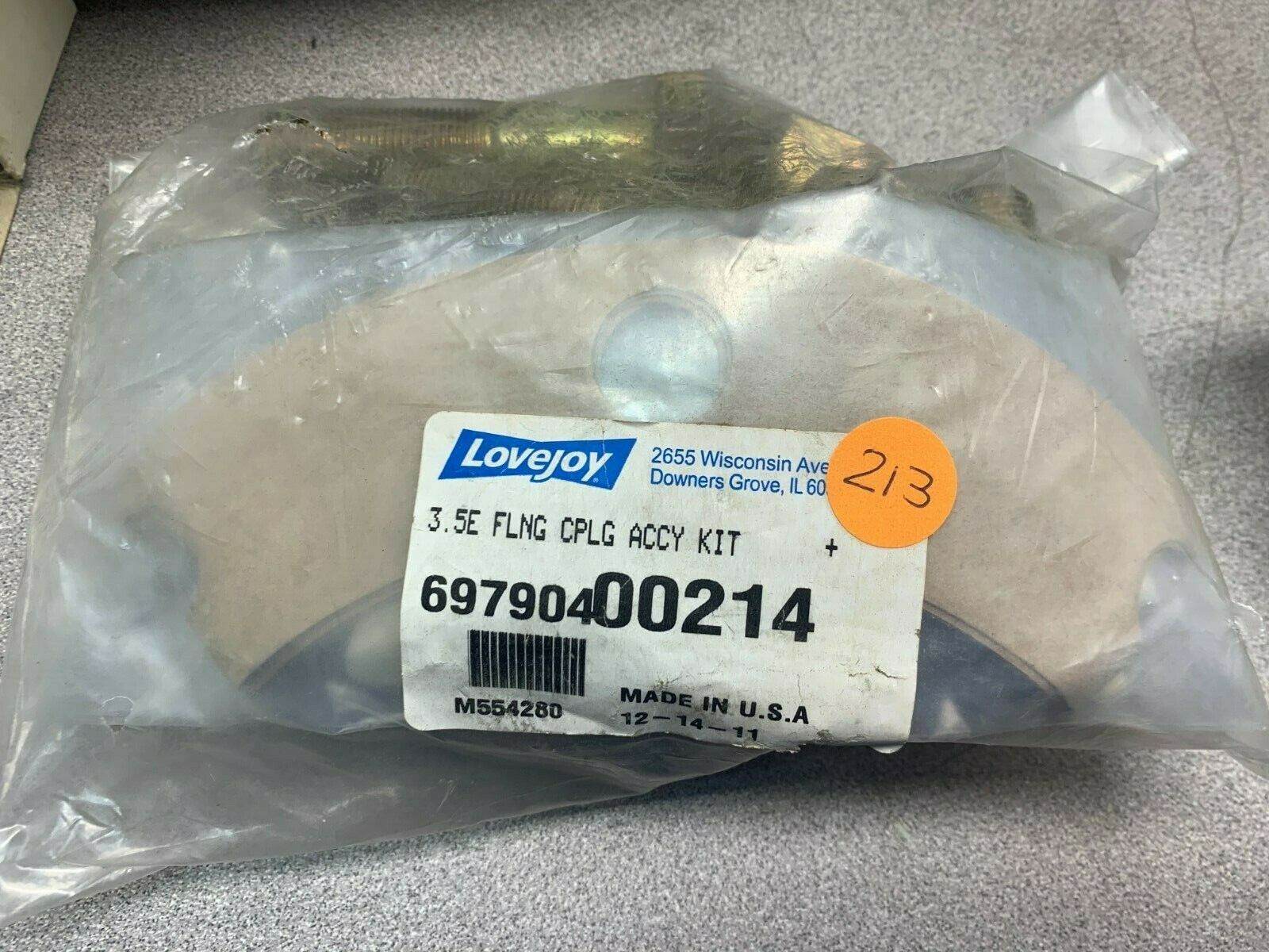 NEW IN BAG LOVEJOY 3.5E FLNG CPLG ACCY KIT 697904 00214