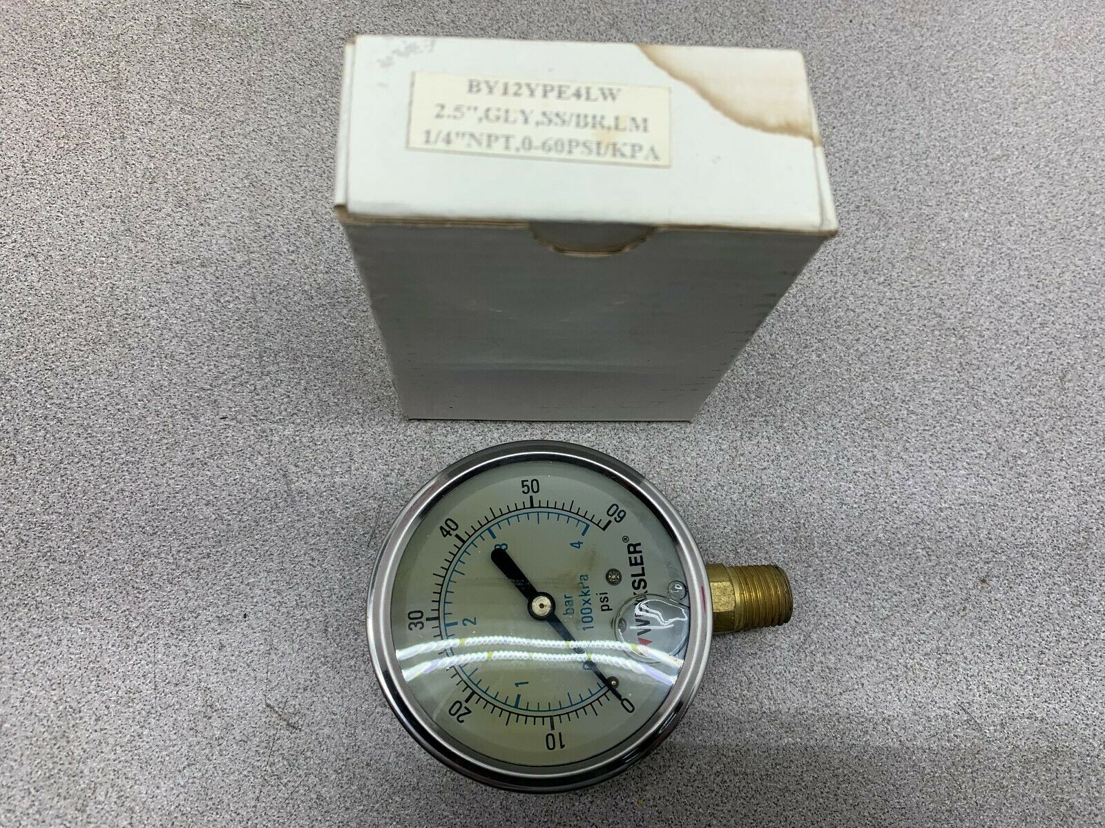 NEW IN BOX PRO 0-60 PSI LIQUID FILLED GAUGE BY12YPEA4LW