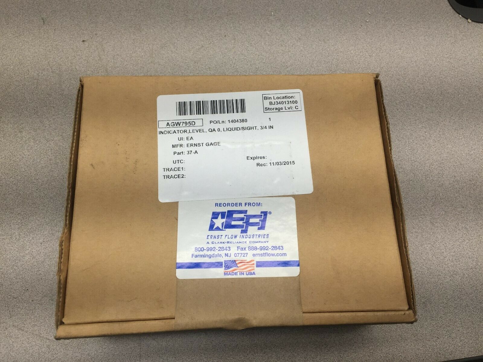 NEW IN BOX EFI 3/4 LIQUID SIGHT LEVEL INDICATOR ASSY 37-A