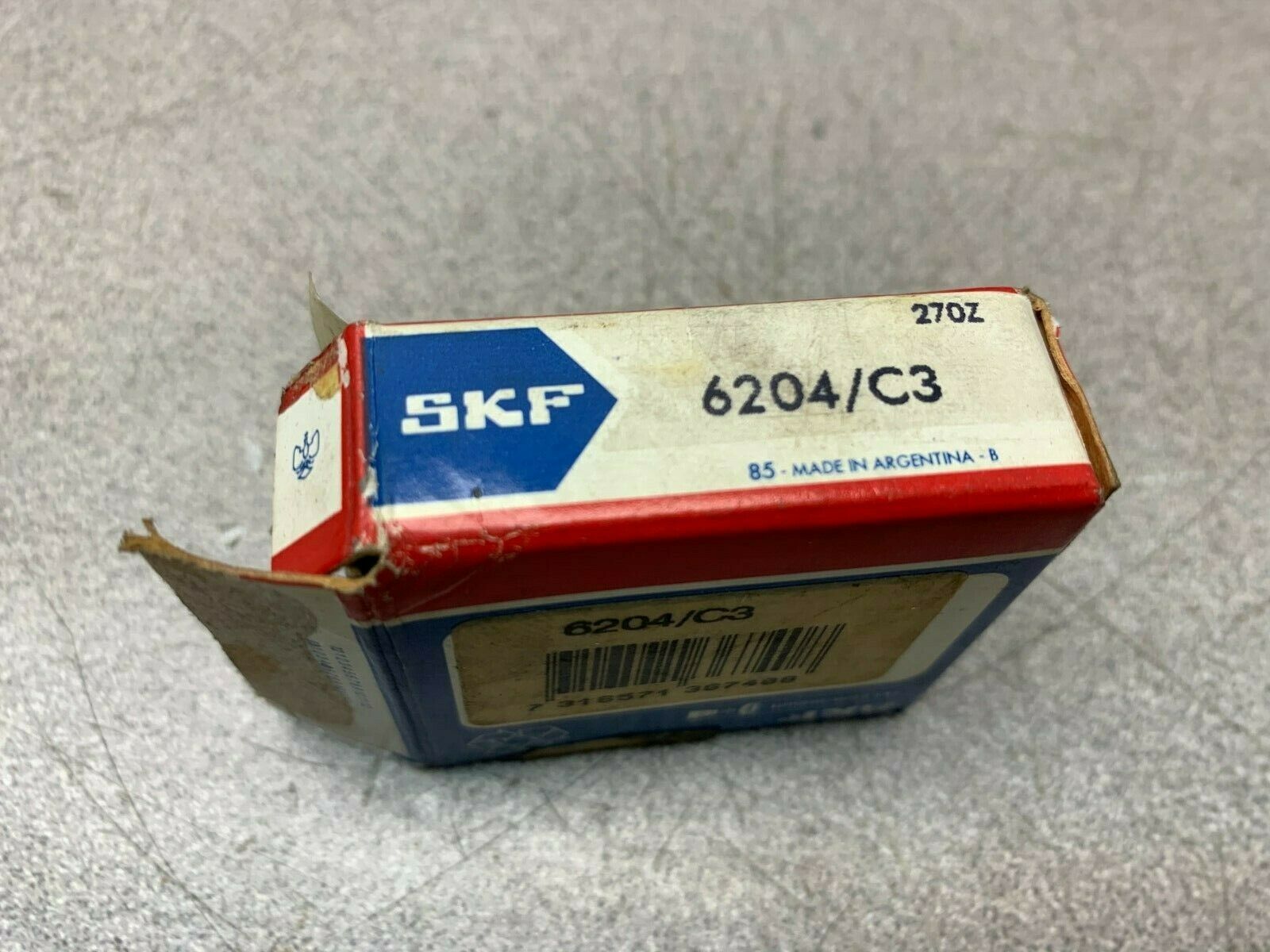 LOT OF 2 NEW IN BOX SKF ROLLER BEARING 6204/C3