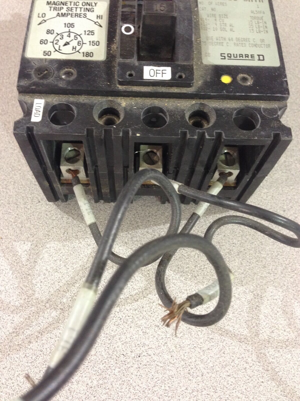 USED SQUARE D 15 AMP CIRCUIT BREAKER FAL3601513M1212 SERIES 2  (D6)