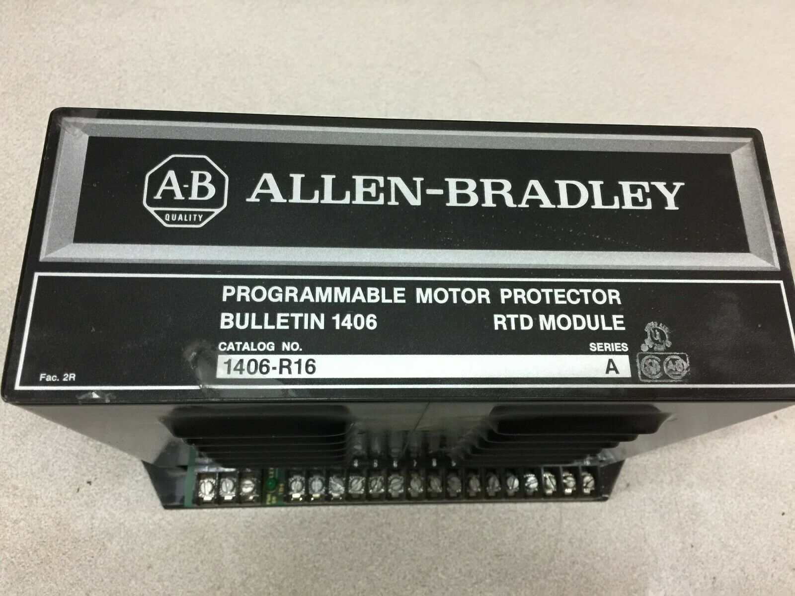 USED ALLEN BRADLEY PROGRAMMABLE MOTOR PROTECTOR RTD MODULE 1406-R16