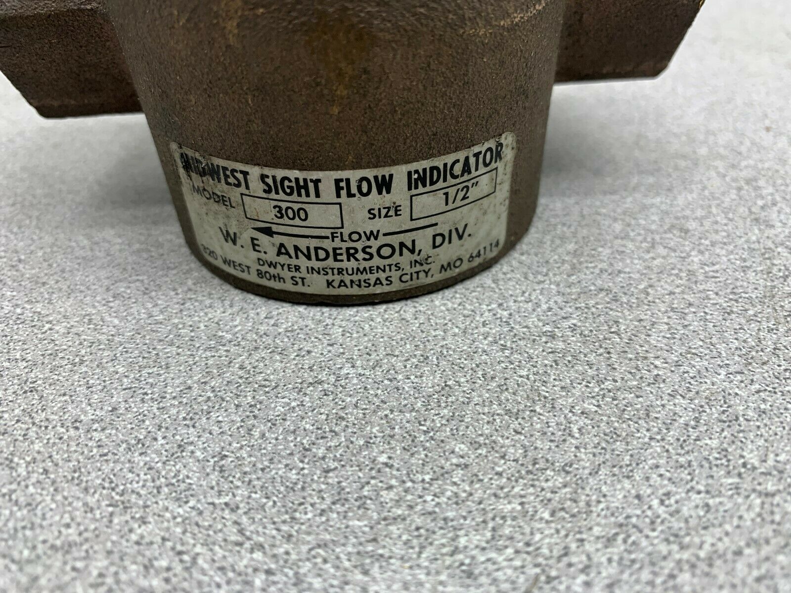 NEW NO BOX W.E. ANDERSON 1/2" SIGHT FLOW INDICATOR MODEL# 300