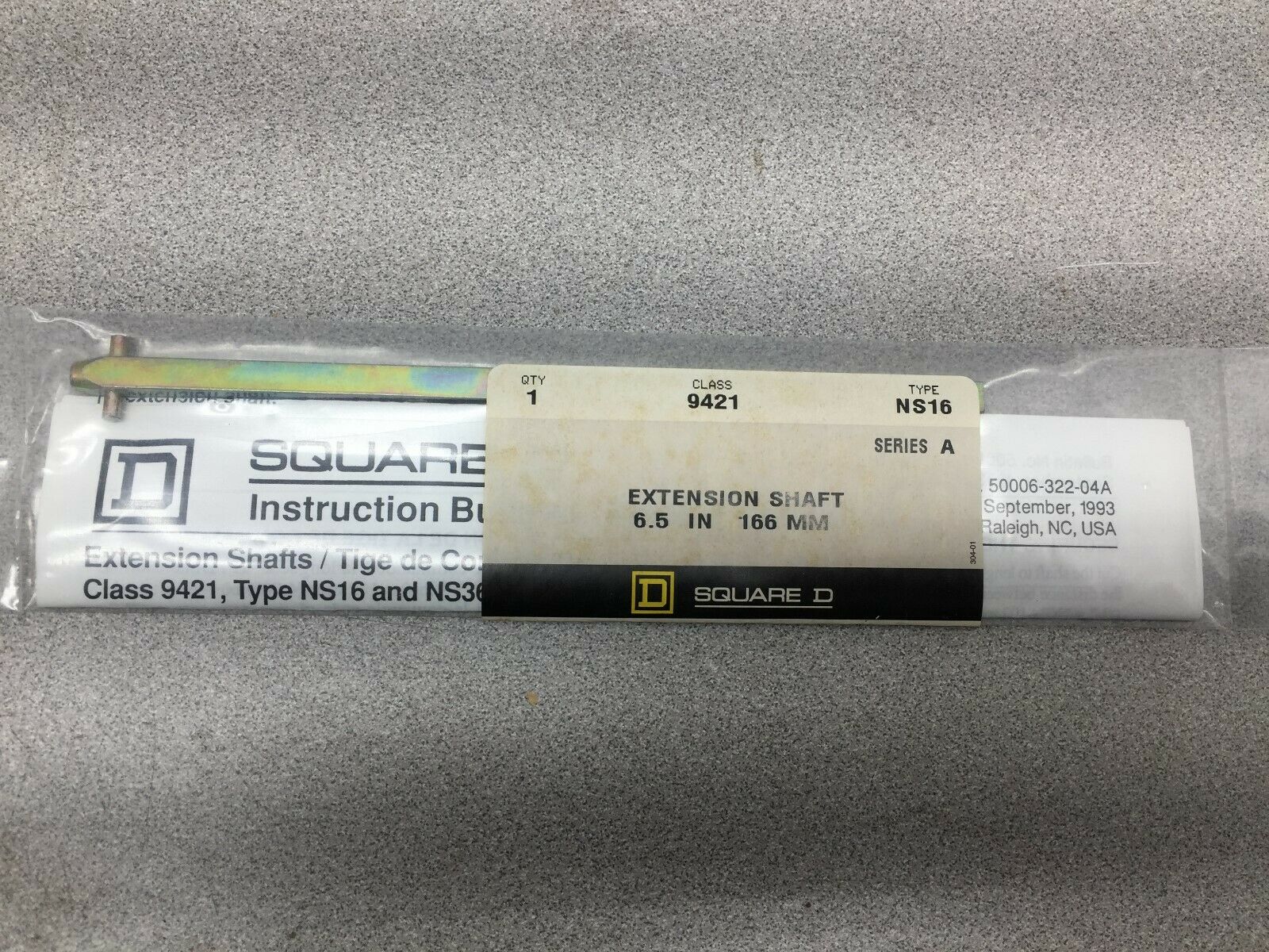 NEW IN PACK SQUARE D 6.5 IN EXTENSION SHAFT 9421 NS16