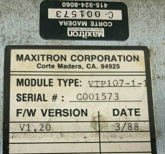 USED MAXITRON CPU MODULE VTP107-1-1