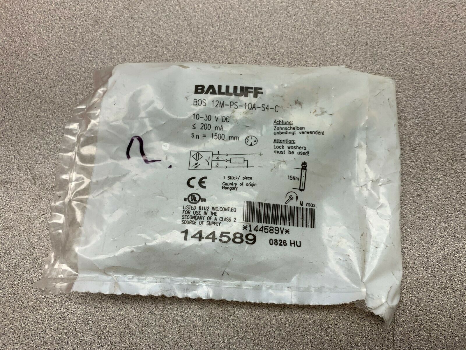 NEW NO BOX BALLUFF SENSOR BES 12M-PS-1QA-S4-C