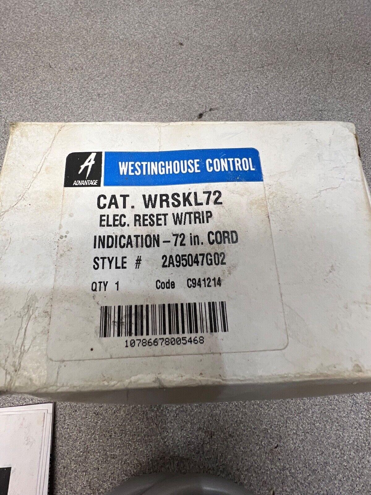 NEW IN BOX WESTINGHOUSE ELEC. RESET W/TRIP INDICATION CORD WRSKL72