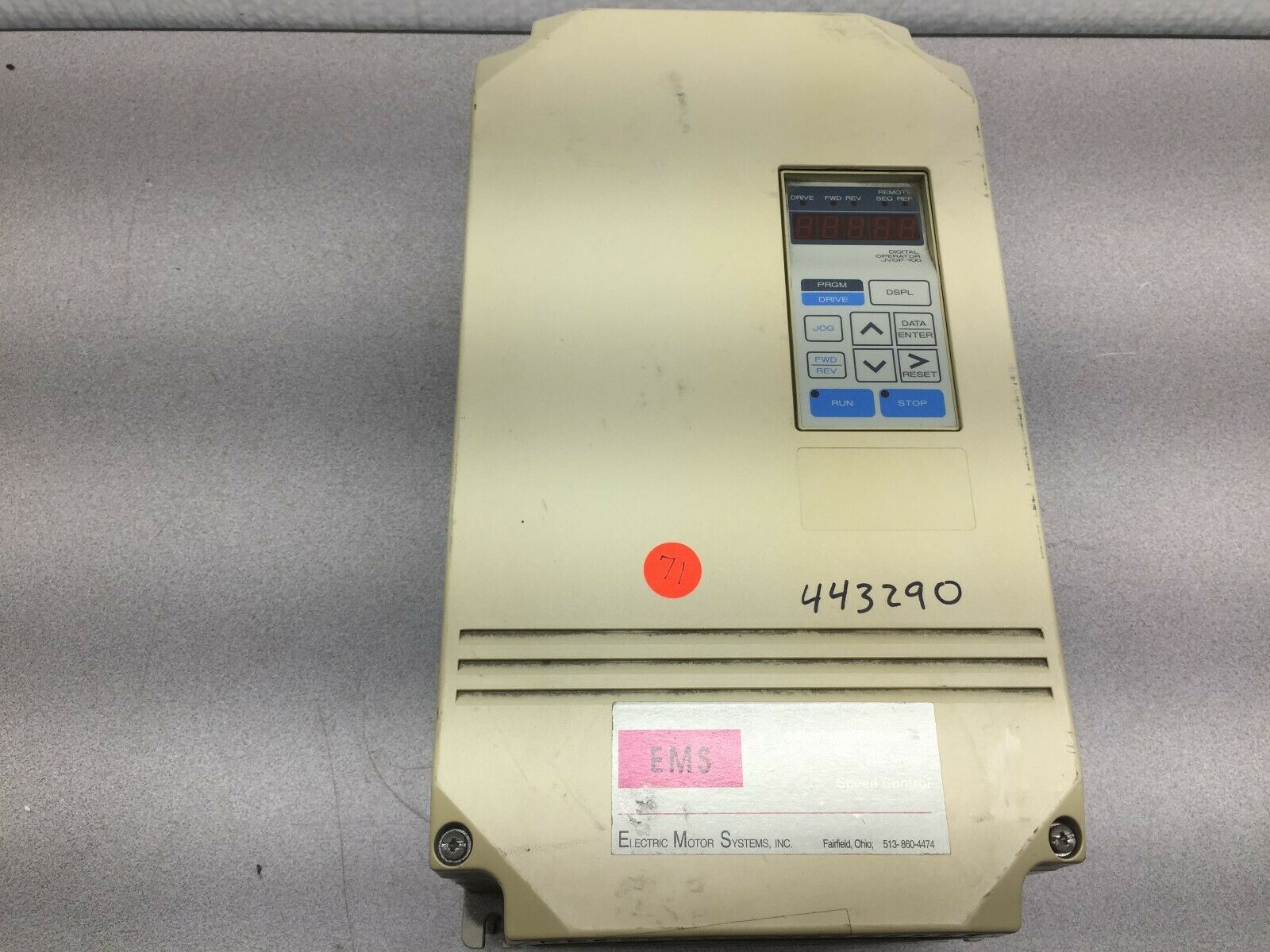 USED EMS 1HP 380/460VAC 3PH 2.2KVA 2.9AMPS CIMR-G3U40P7