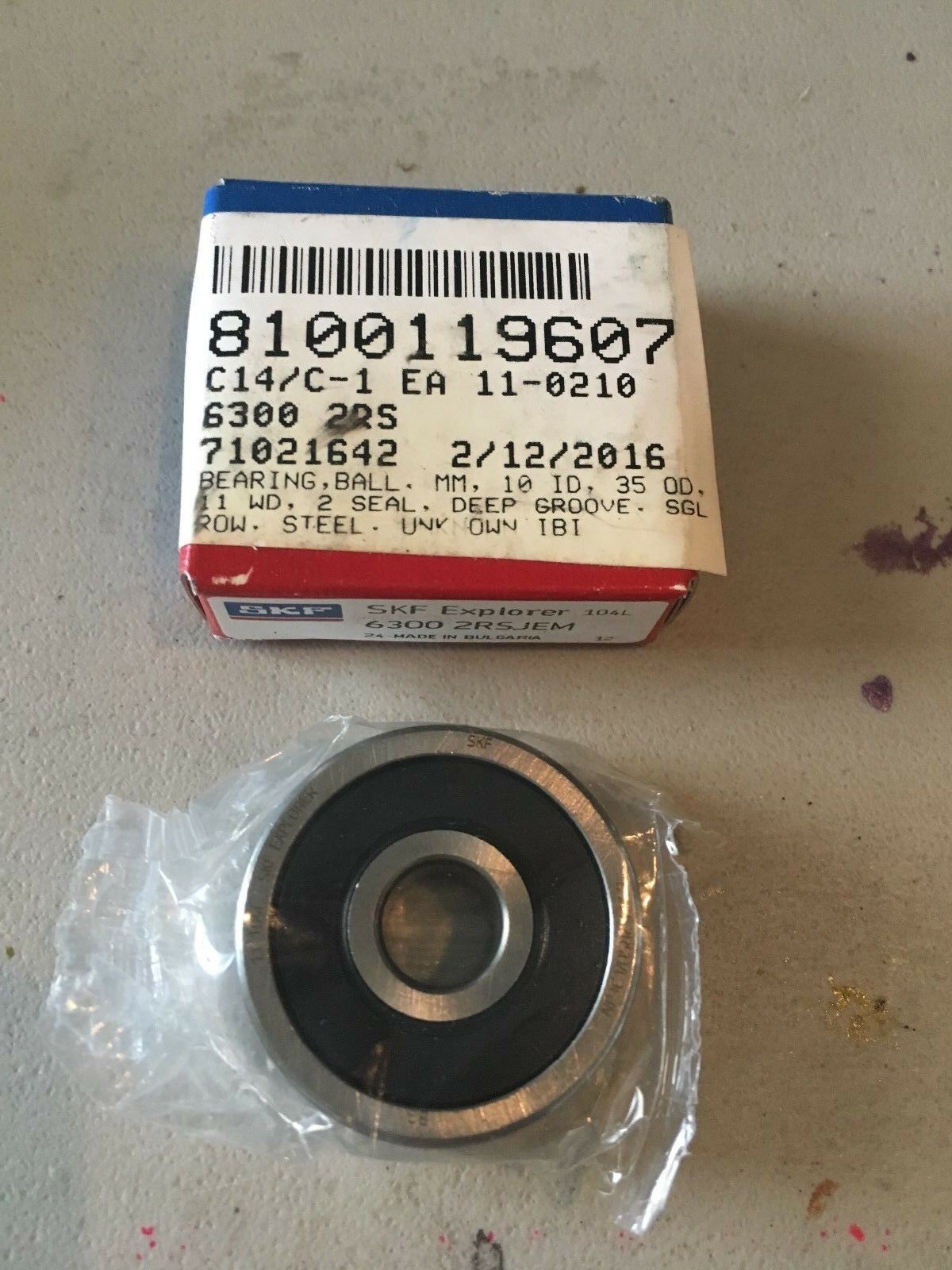 NEW IN BOX SKF BEARING 6300 2RSJEM