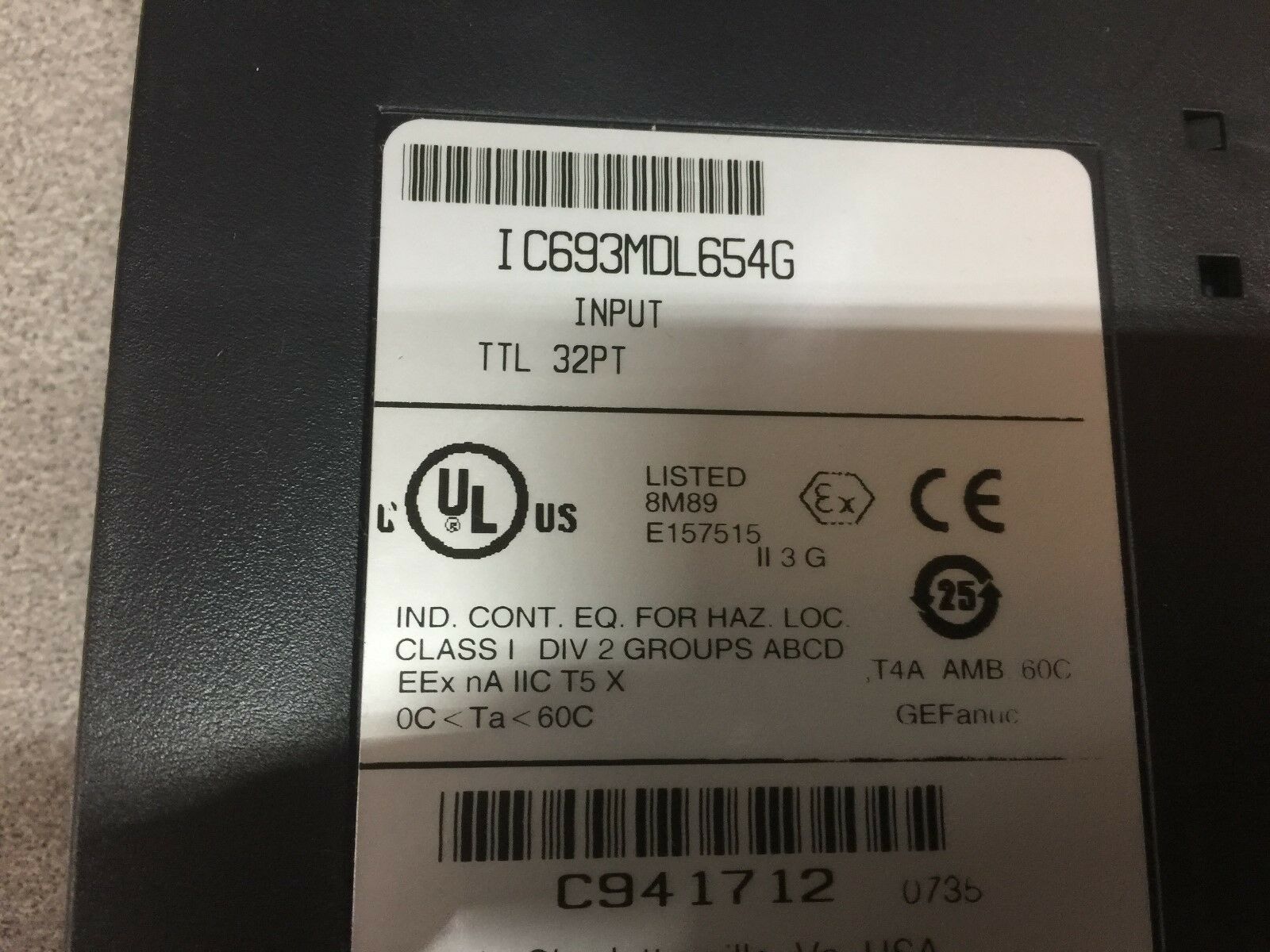 USED GE FANUC TTL 32PT INPUT IC693MDL654G