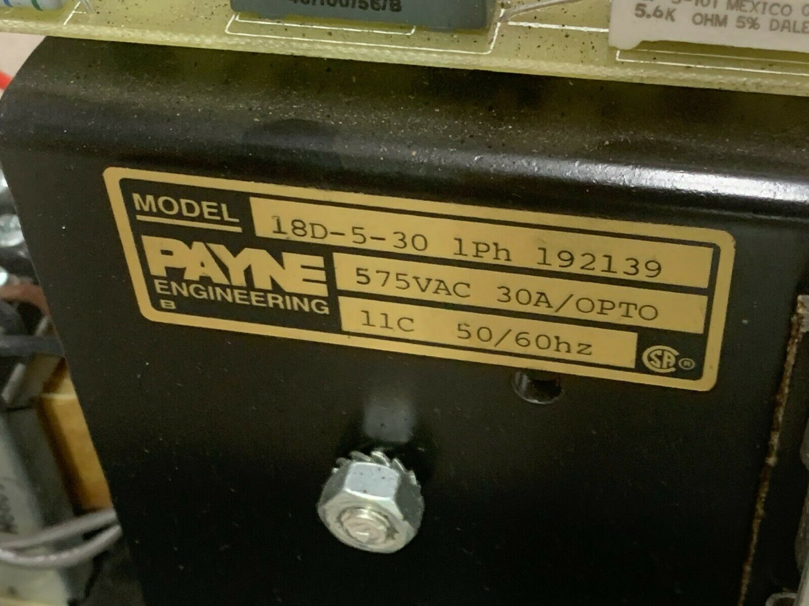 USED PAYNE ENGINEERING VOLTAGE POWER CONTROL 18D-5-30