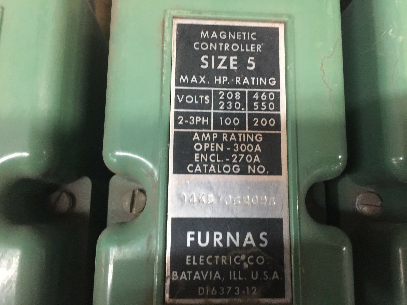 USED FURNAS SIZE 5 3PHASE STARTER 14KB106909B