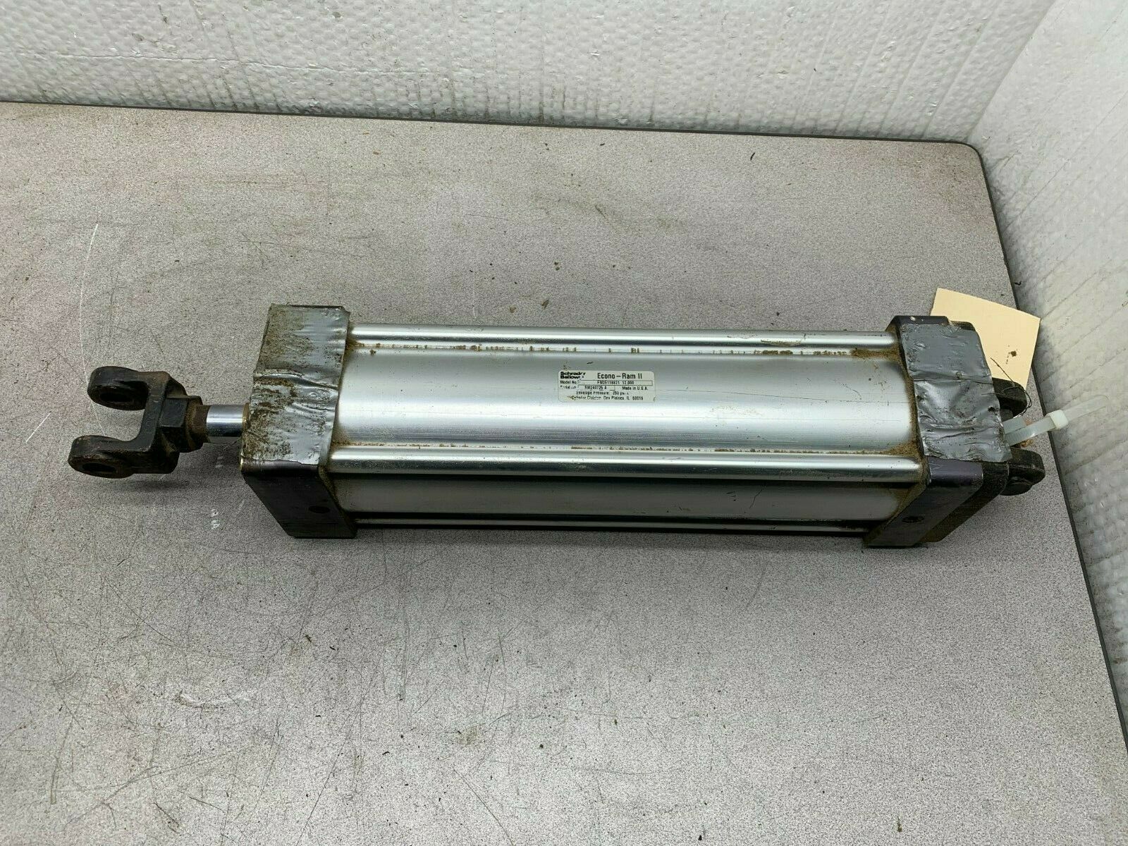 USED PARKER SCHRADER BELLOWS PNEUMATIC CYLINDER FW2E118821 12.000 ECONO-RAM II