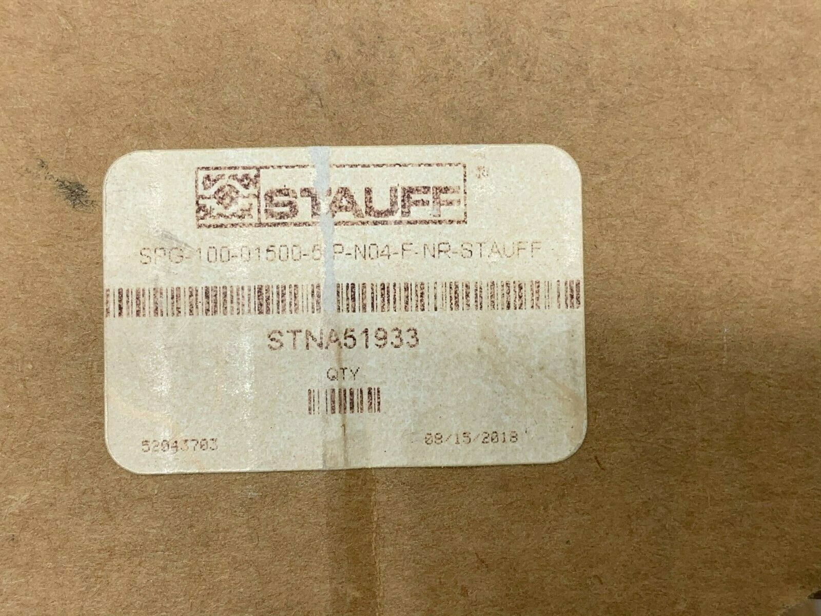 STAUFF 0-1500PSI STNA51933 LIQUID FILLED GAUGE SPG-100-01500-5P-N04-F-NR-STAUFF