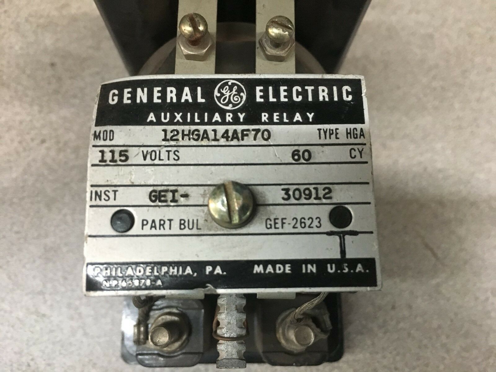 NEW NO BOX GENERAL ELECTRIC AUXILIARY RELAY 12HGA14AF70