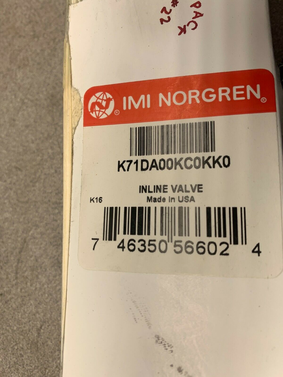 NEW IN BOX NORGREN INLINE VALVE K71DA00KC0KK0