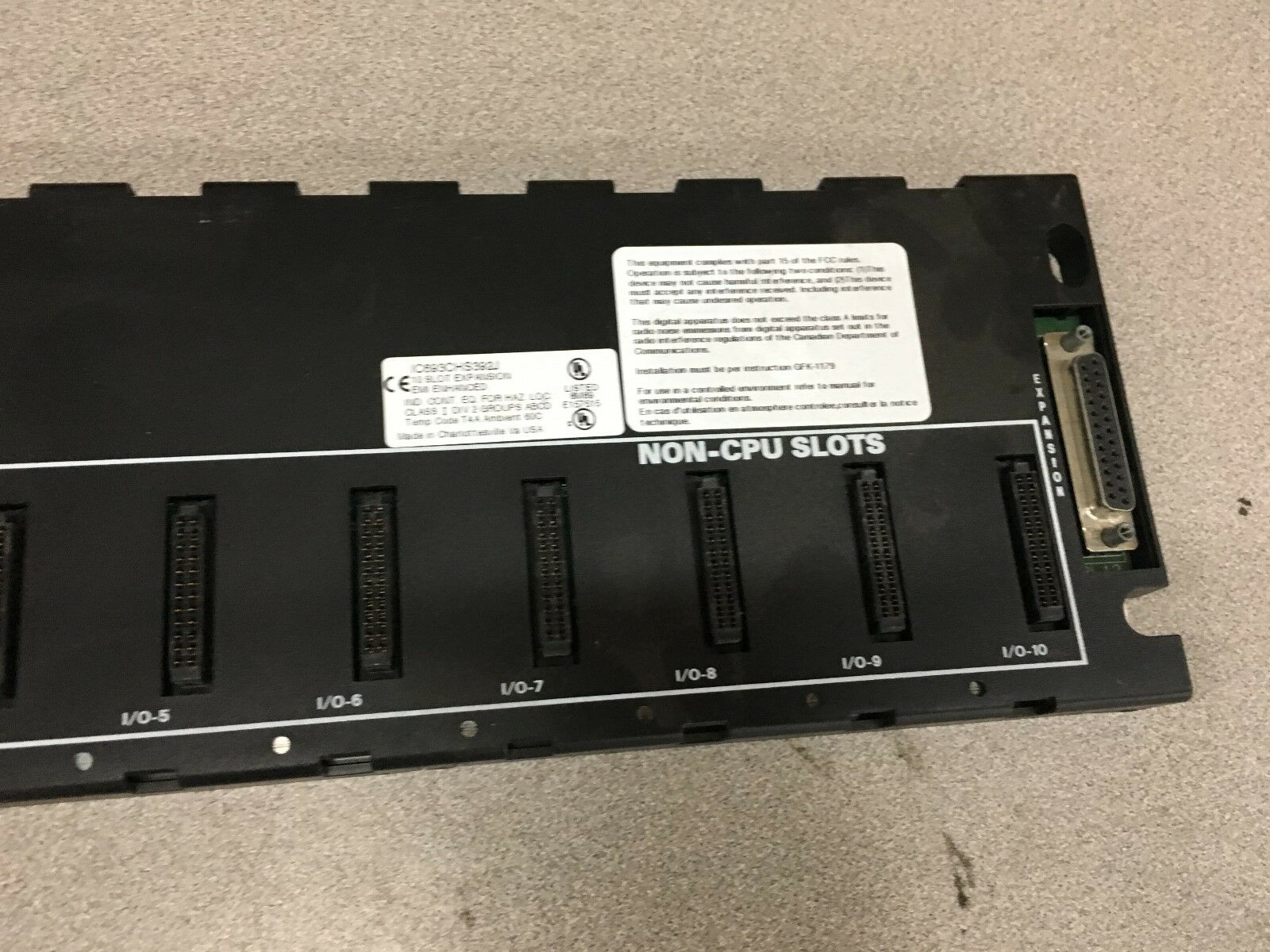 USED GE FANUC 10 SLOT BASE IC693CHS392J