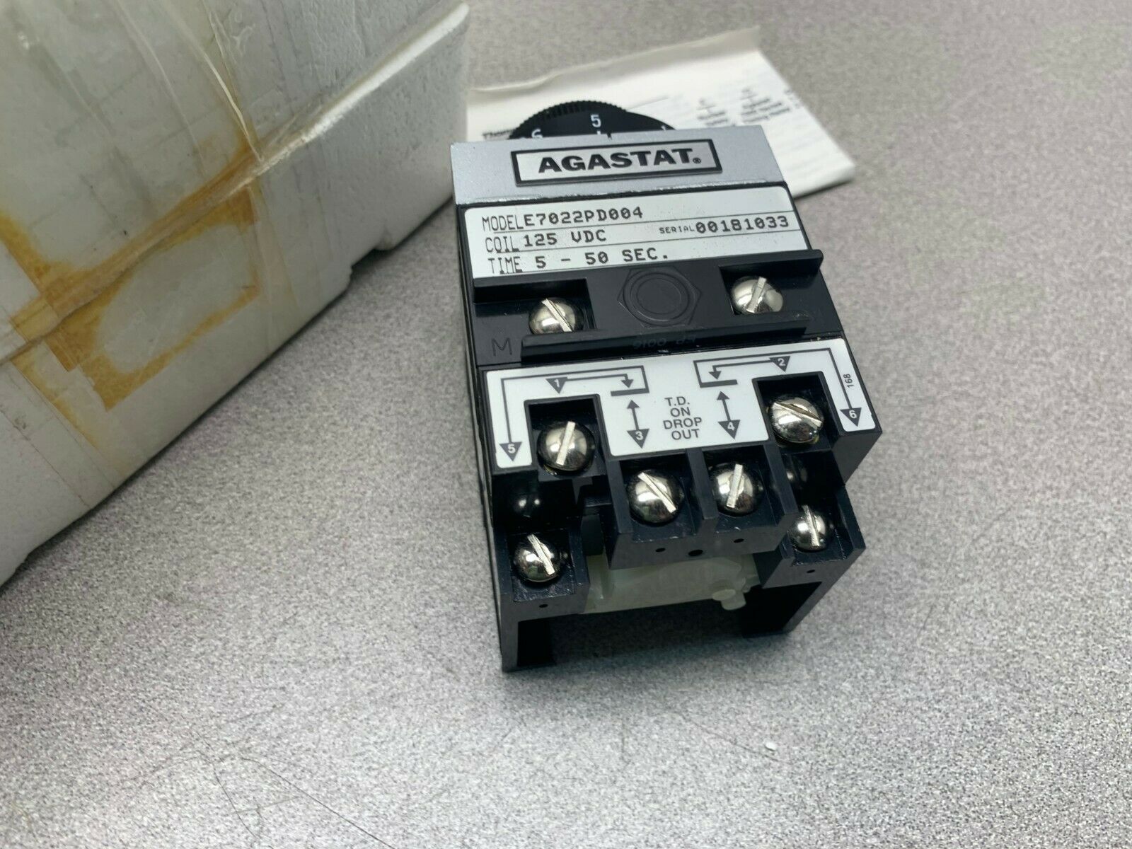 NEW IN BOX AGASTAT 125VDC TIMER 5-50 SEC. TIMING RELAY E7022PD004