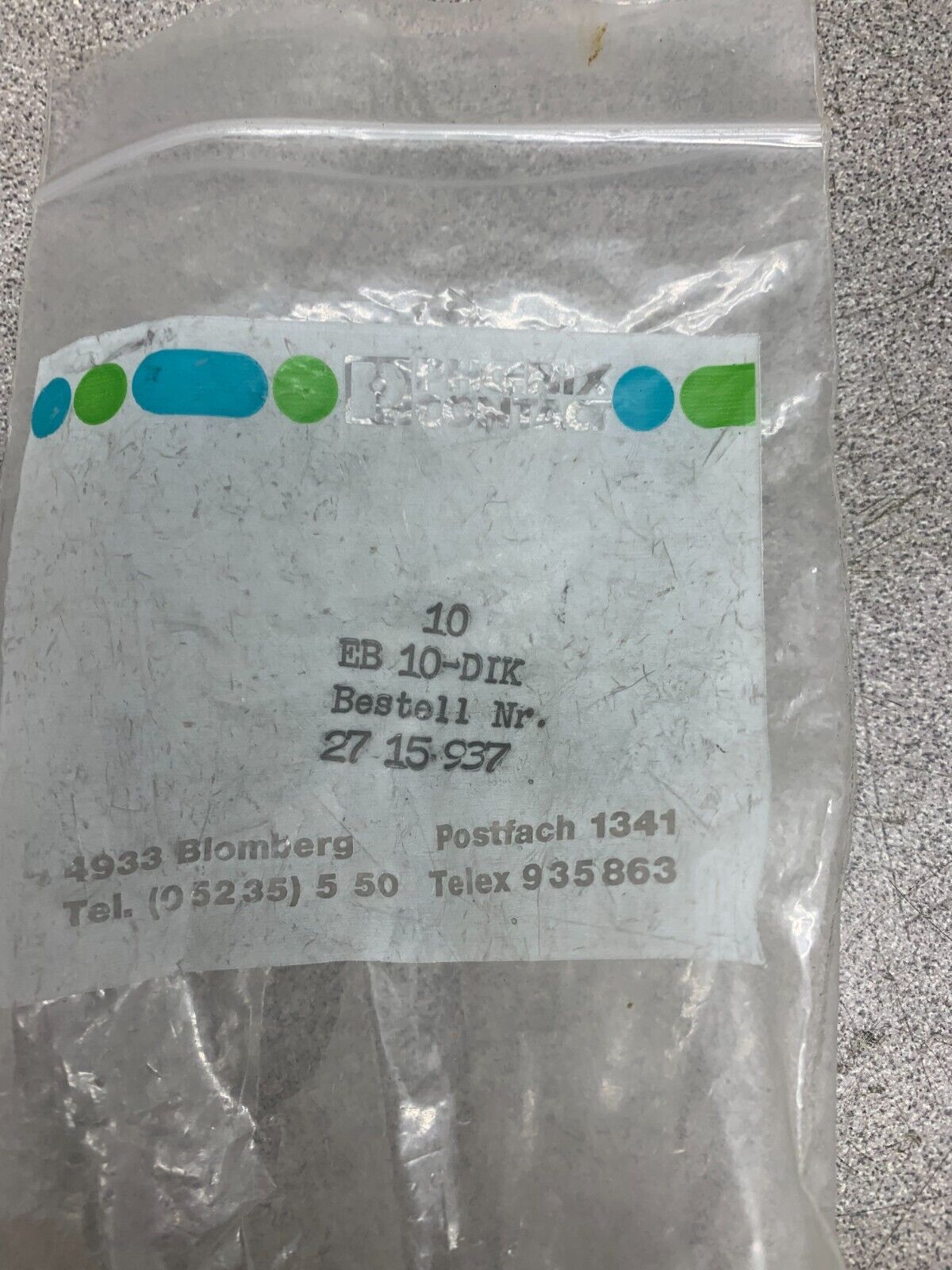 NEW BAG OF 10 PHOENIX CONTACT EB 10-DIK INSERTION BRIDGE 2715937