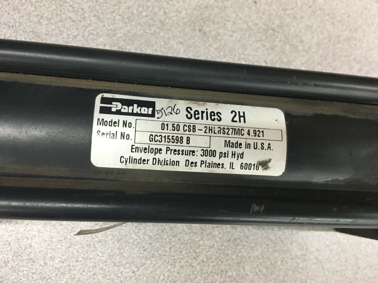 NEW NO BOX PARKER CYLINDER 01.50 CSB-HLRS27MC 4.921