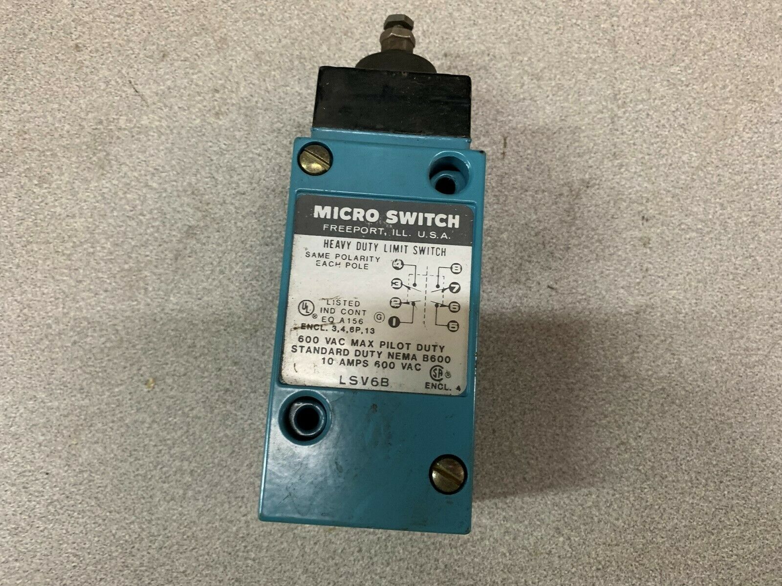 NEW NO BOX MICROSWITCH LIMIT SWITCH LSV6B