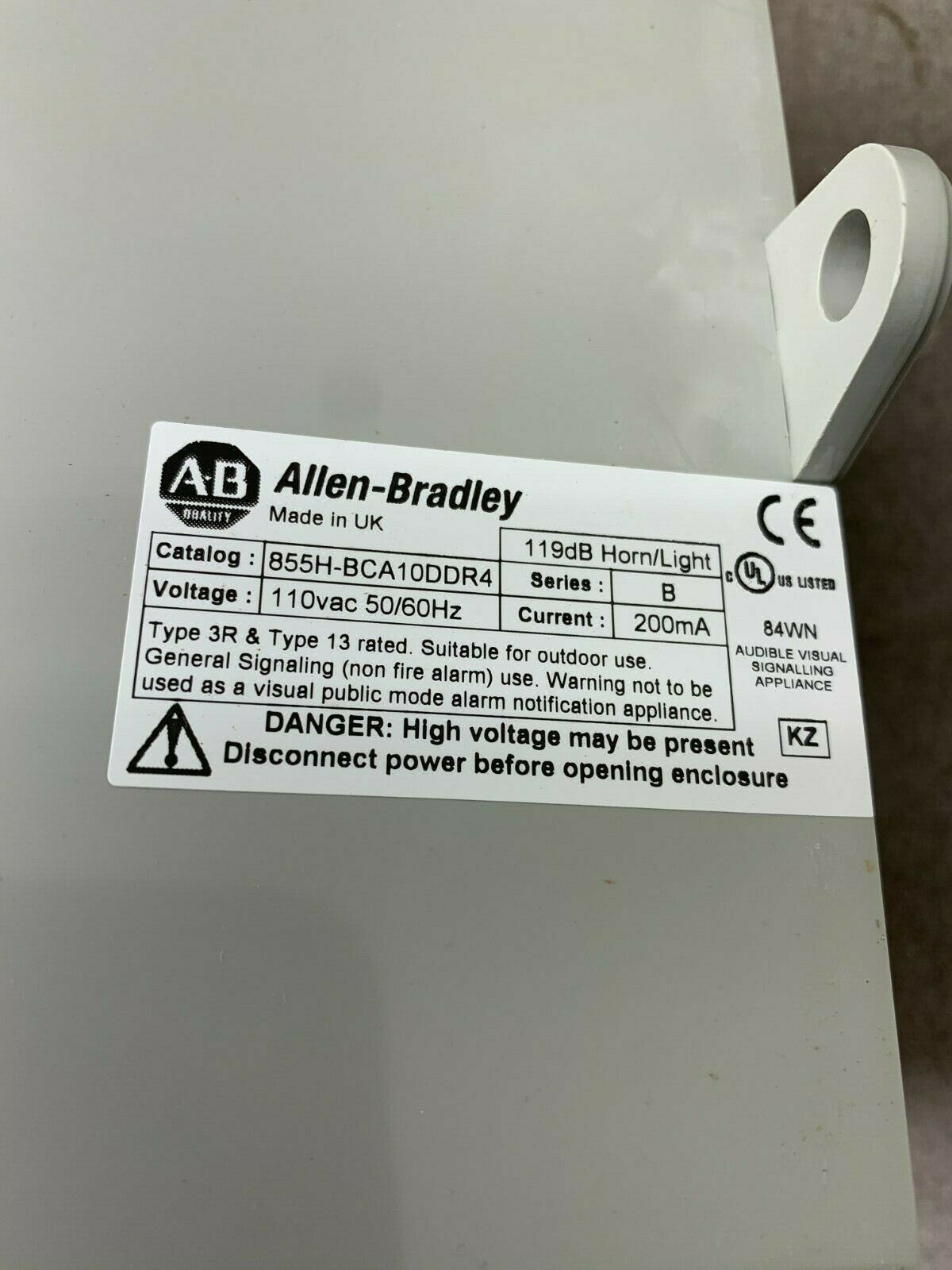 NEW IN BOX ALLEN-BRADLEY INDUSTRIAL HORN WITH BEACON 855H-BCA10DDR4 SERIES B