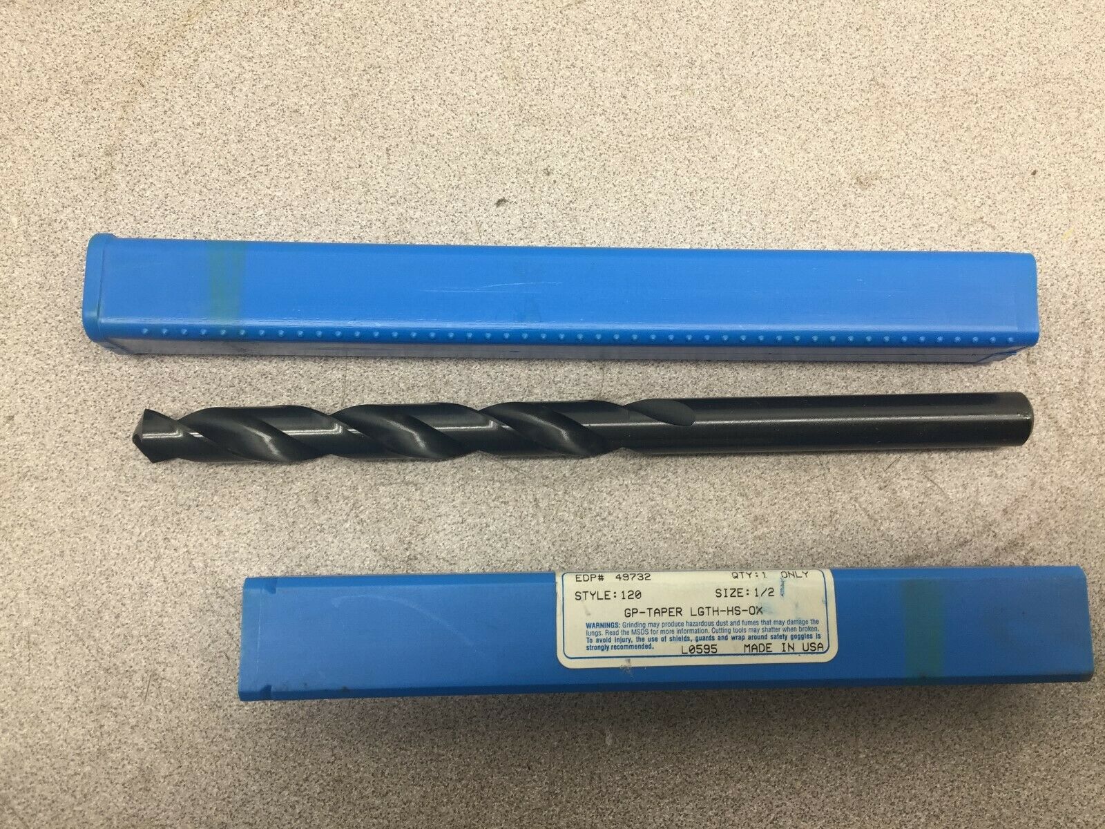 NEW IN BOX GREENFIELD 1/2 STYLE 120 GP-TAPER LGH-HS-OX TAPER LENGTH DRILL BIT 49