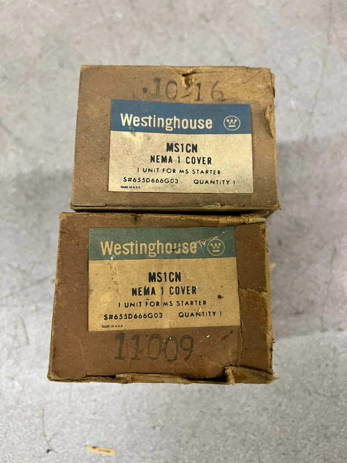 LOT OF 2 NEW IN BOX WESTINGHOUSE COVER MS1CN