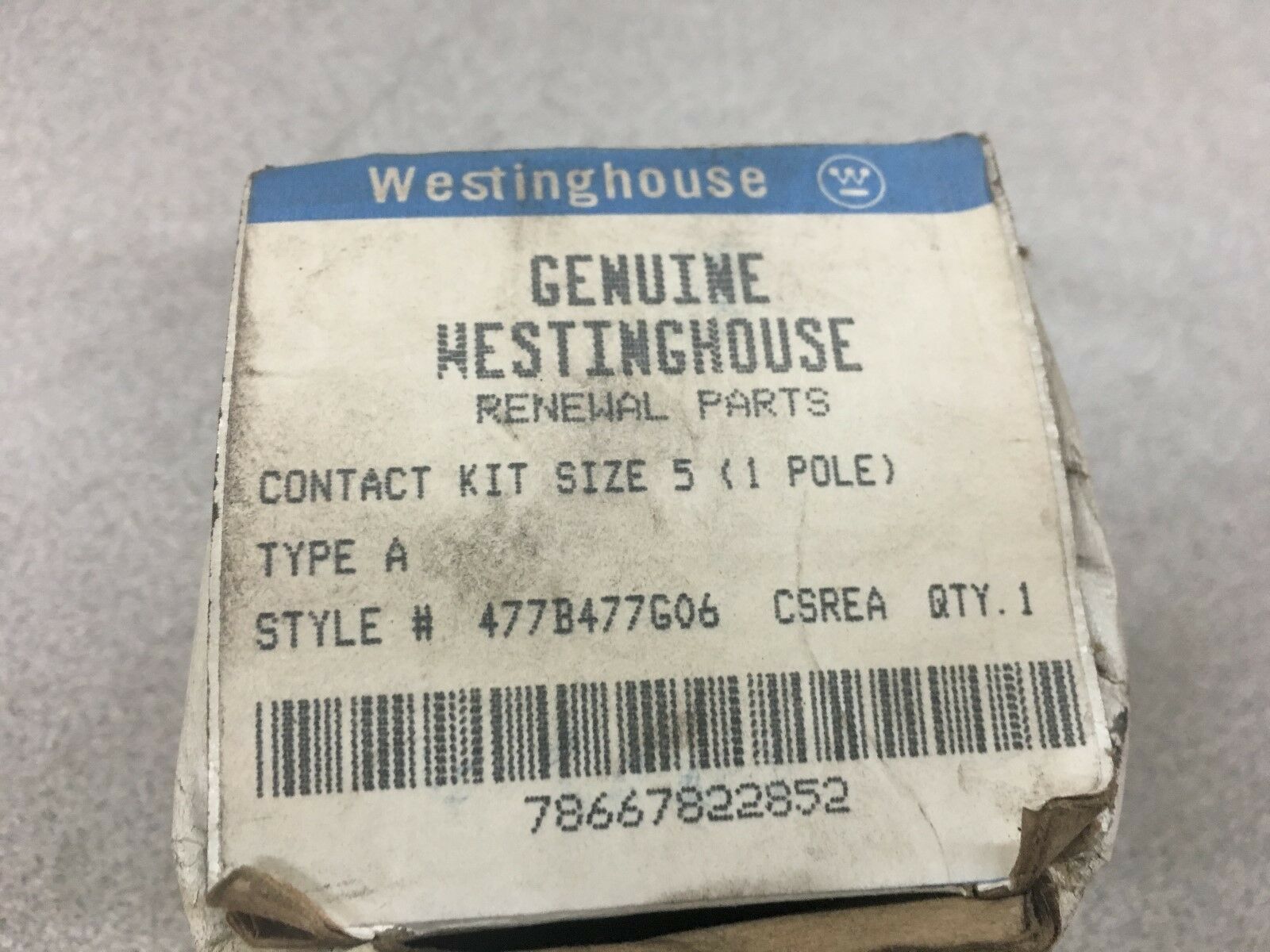 NEW IN BOX WESTINGHOUSE 1 POLE SIZE 5 CONTACT KIT 477B477G06