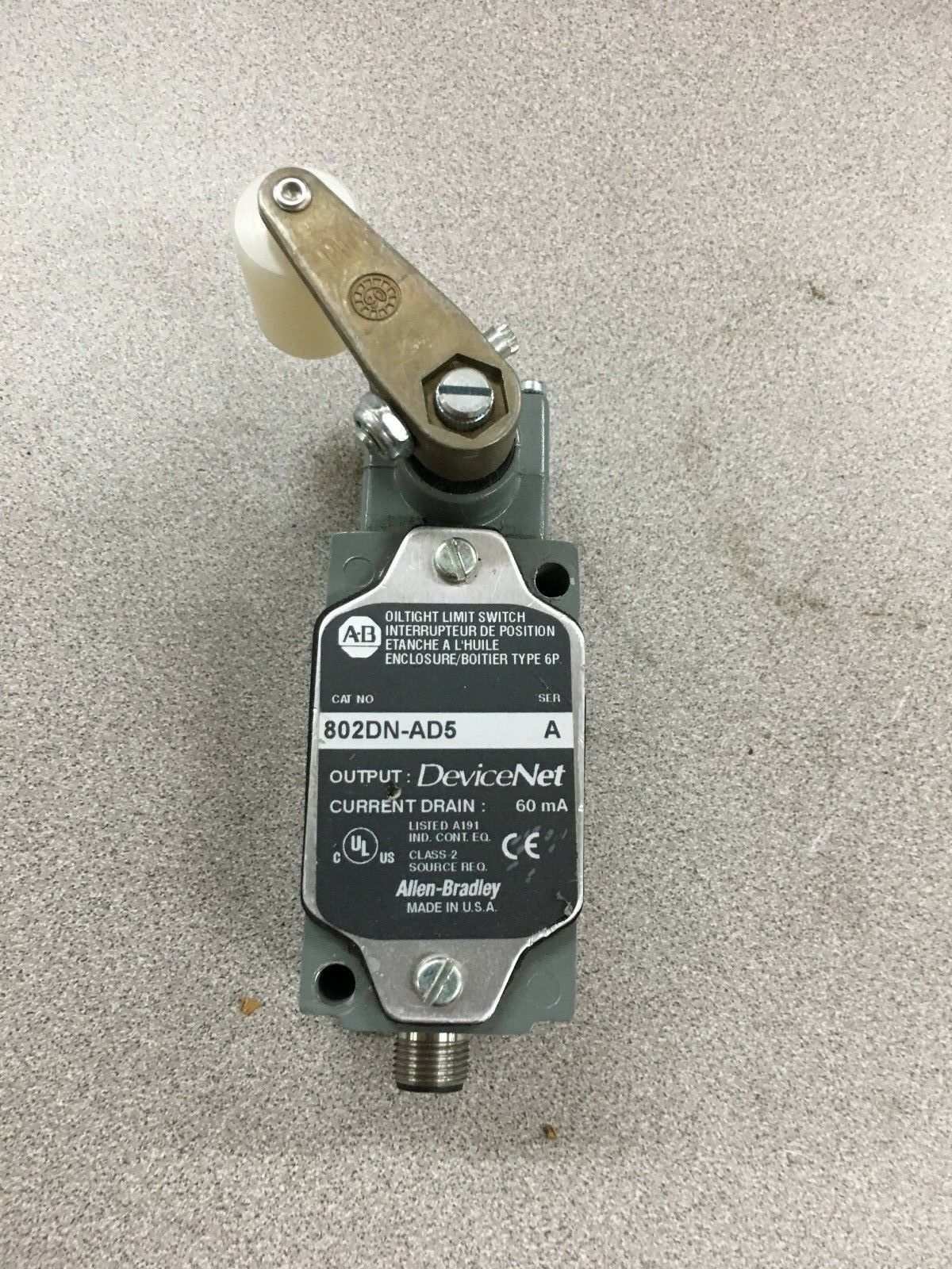 USED ALLEN-BRADLEY OILTIGHT LIMIT SWITCH 802DN-AD5 SERIES A