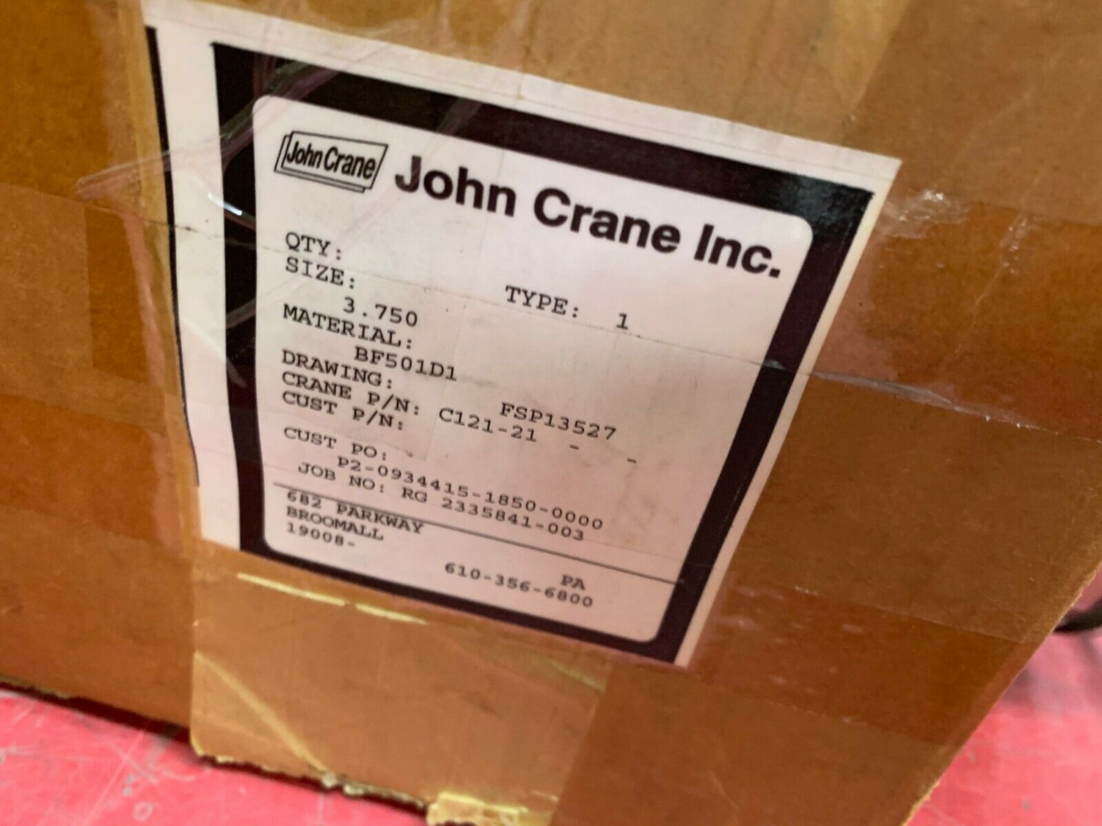 NEW IN BOX JOHN CRANE SIZE 3.750 MECH SEAL KIT C121-21 DRAWING FSP13527