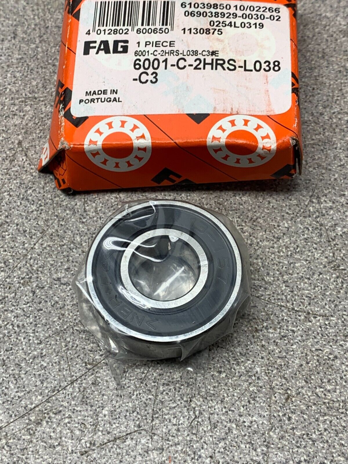 NEW IN FAG ROLLER BEARING 6001-C-2HRS-L038-C3