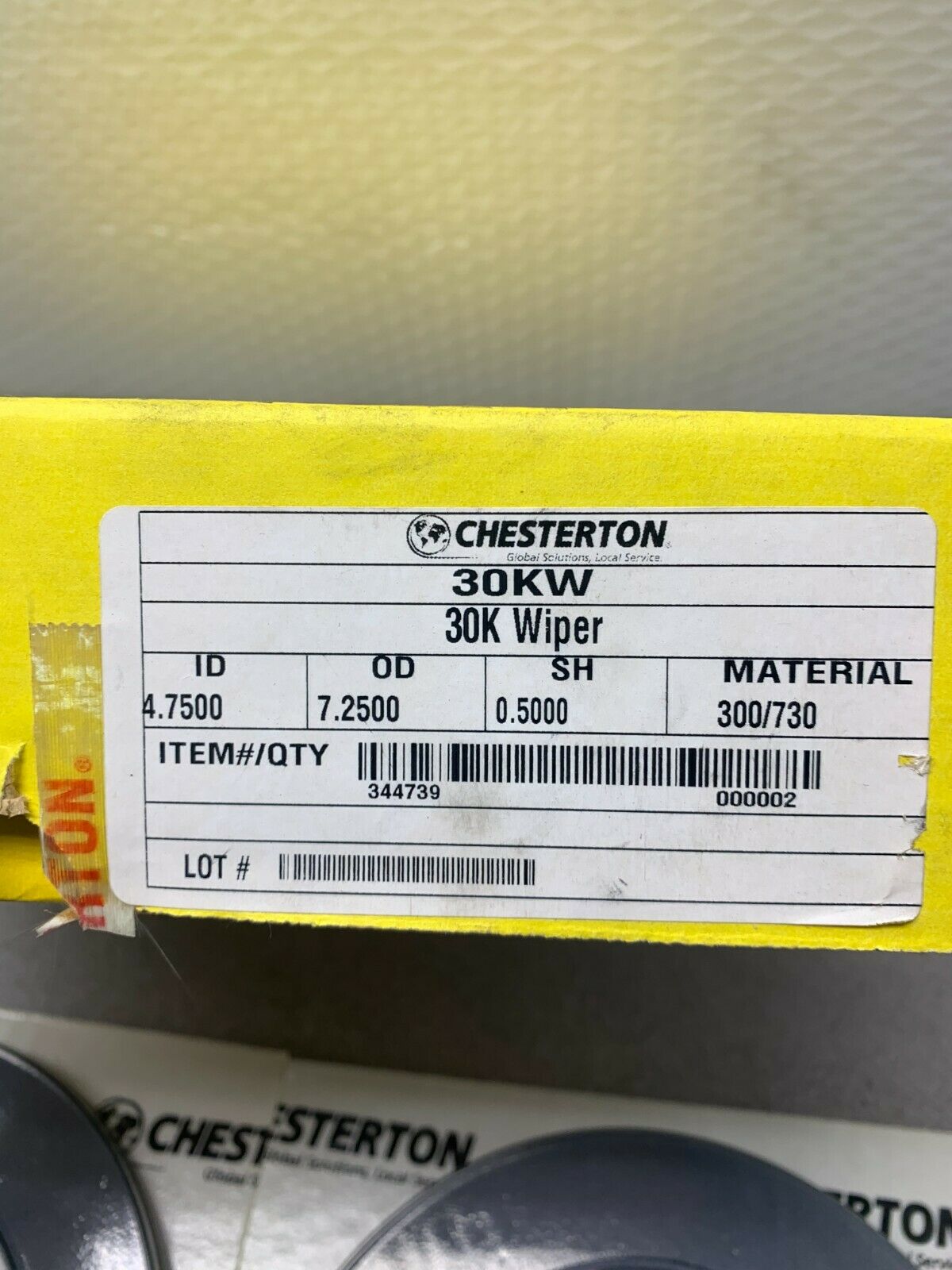 NEW BOX OF 2 CHESTERTON SEALS ID 4.7500 OD 7.2500 SH 0.5000 30KW 30K WIPER