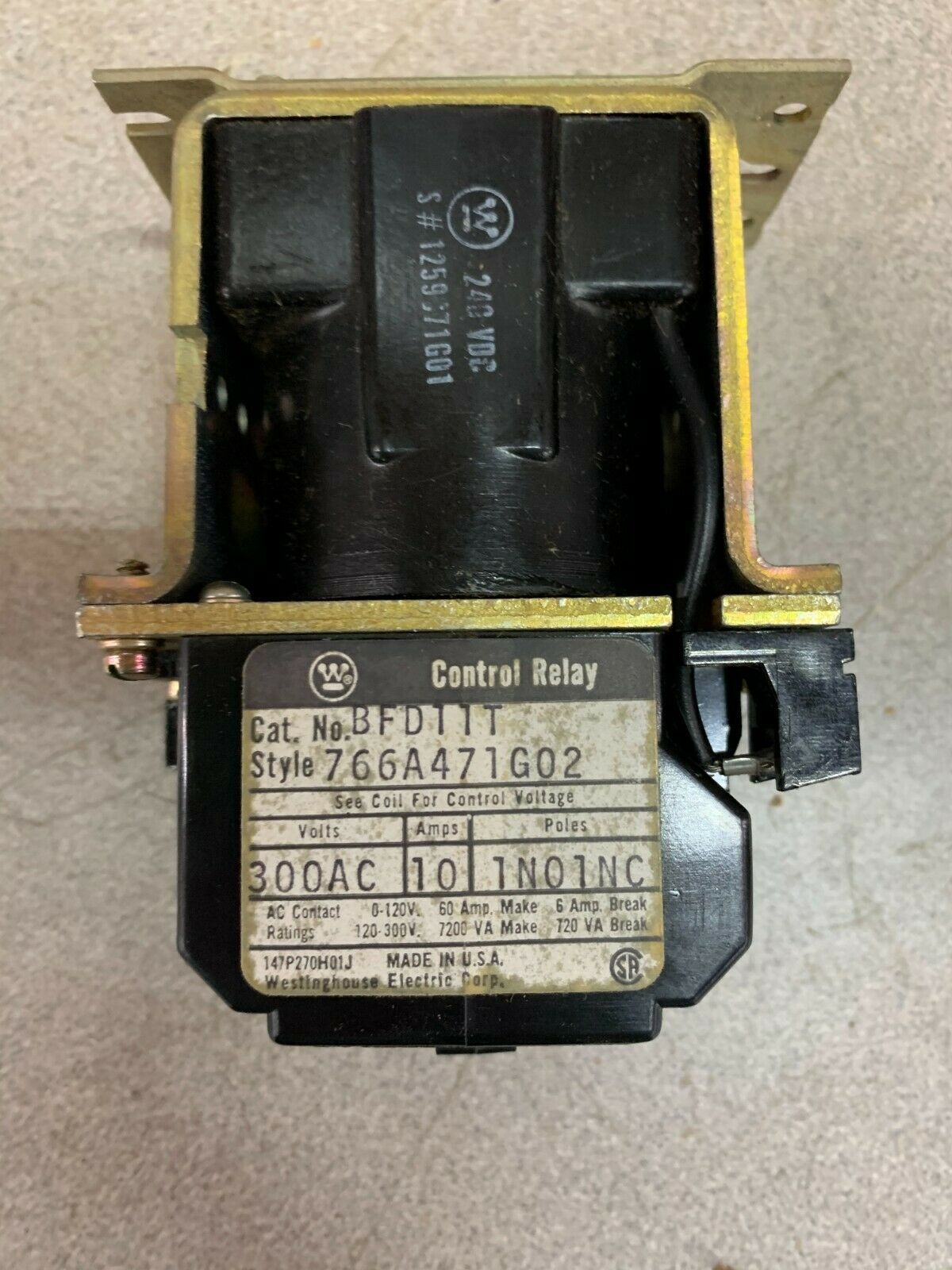 NEW IN BOX WESTINGHOUSE CONTROL RELAY BFD11T