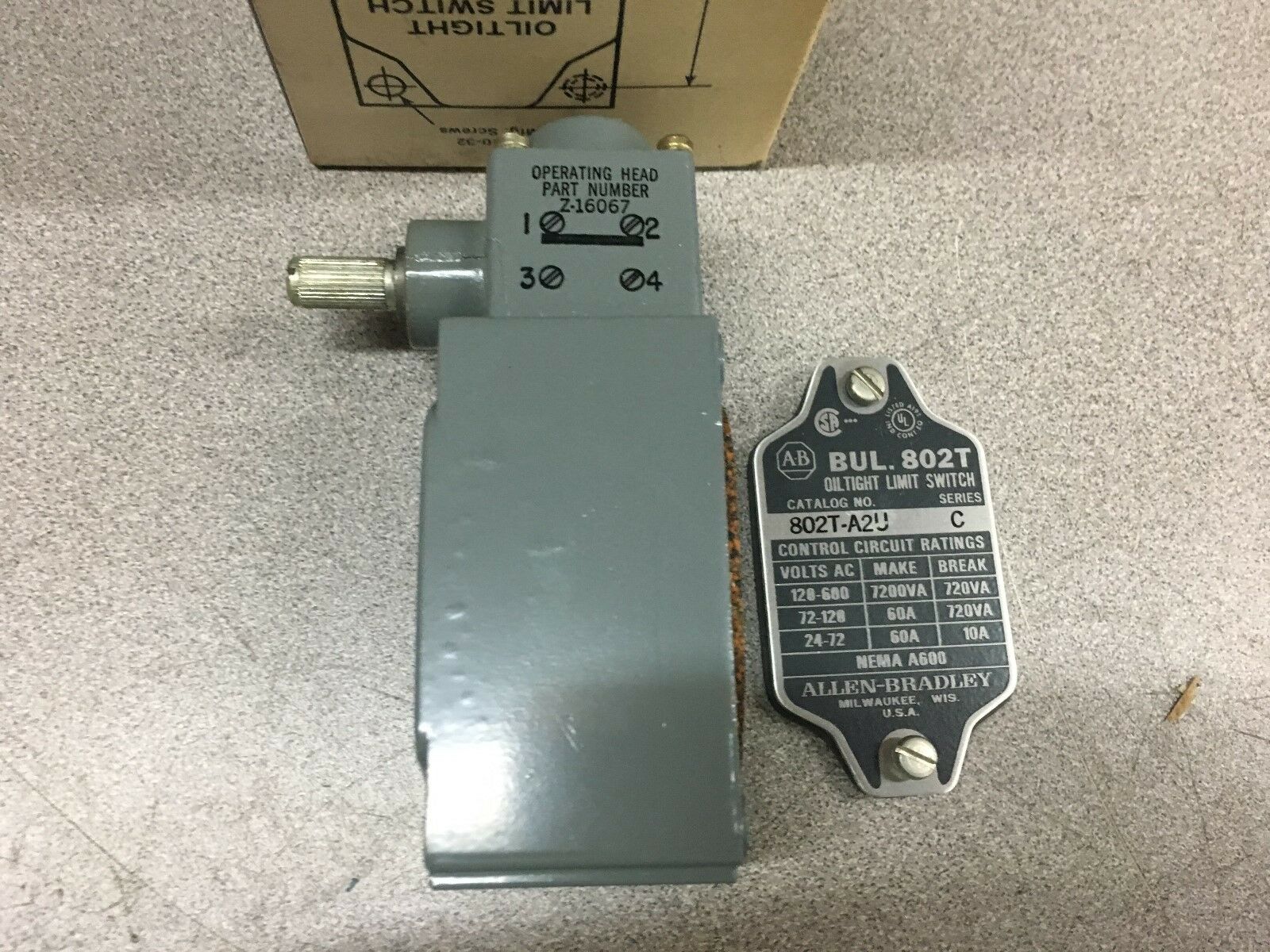 NEW IN BOX ALLEN BRADLEY LIMIT SWITCH 802T-A2U SERIES C