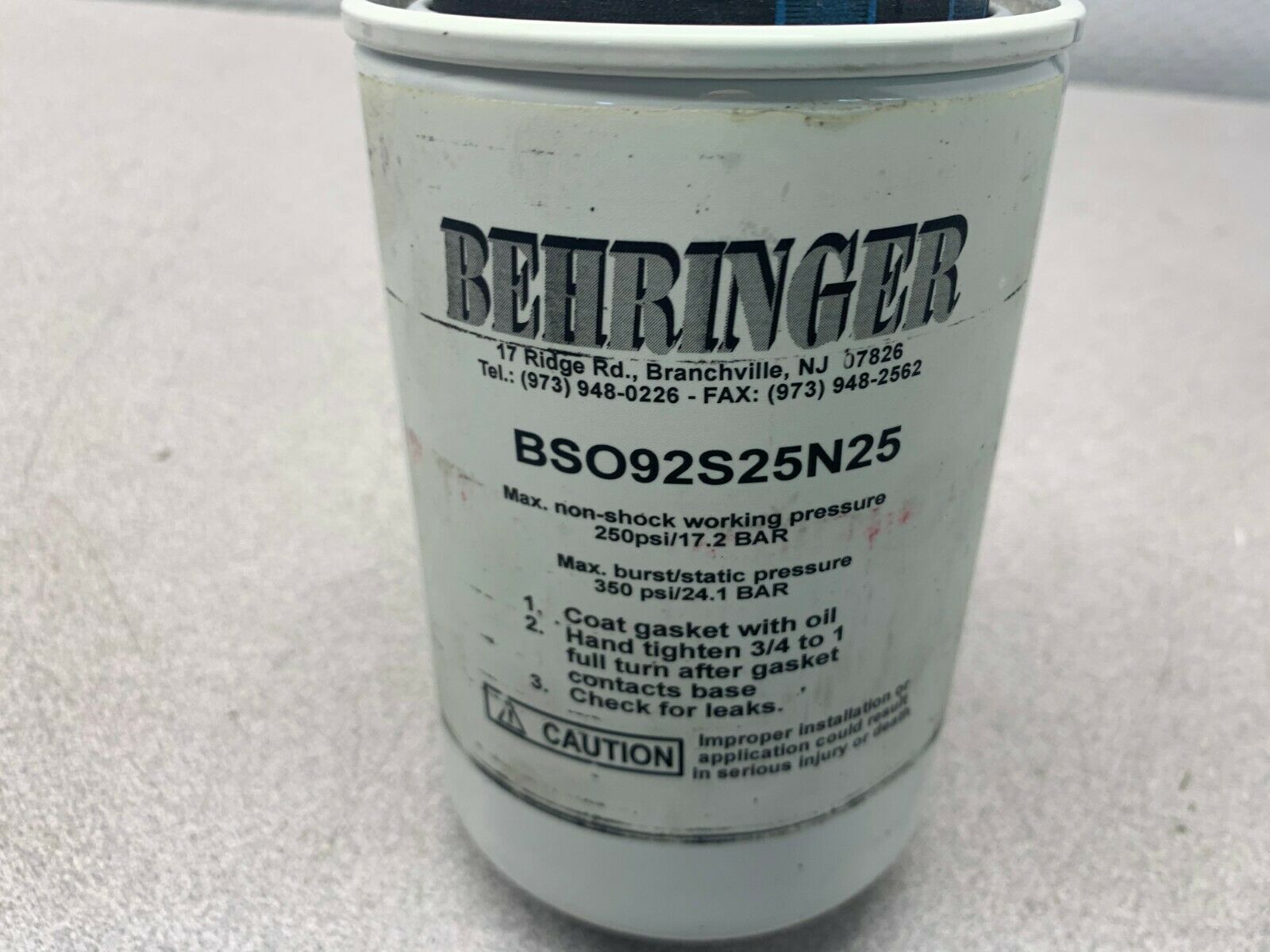 NEW NO BOX BEHRINGER FILTER BSO92S25N25