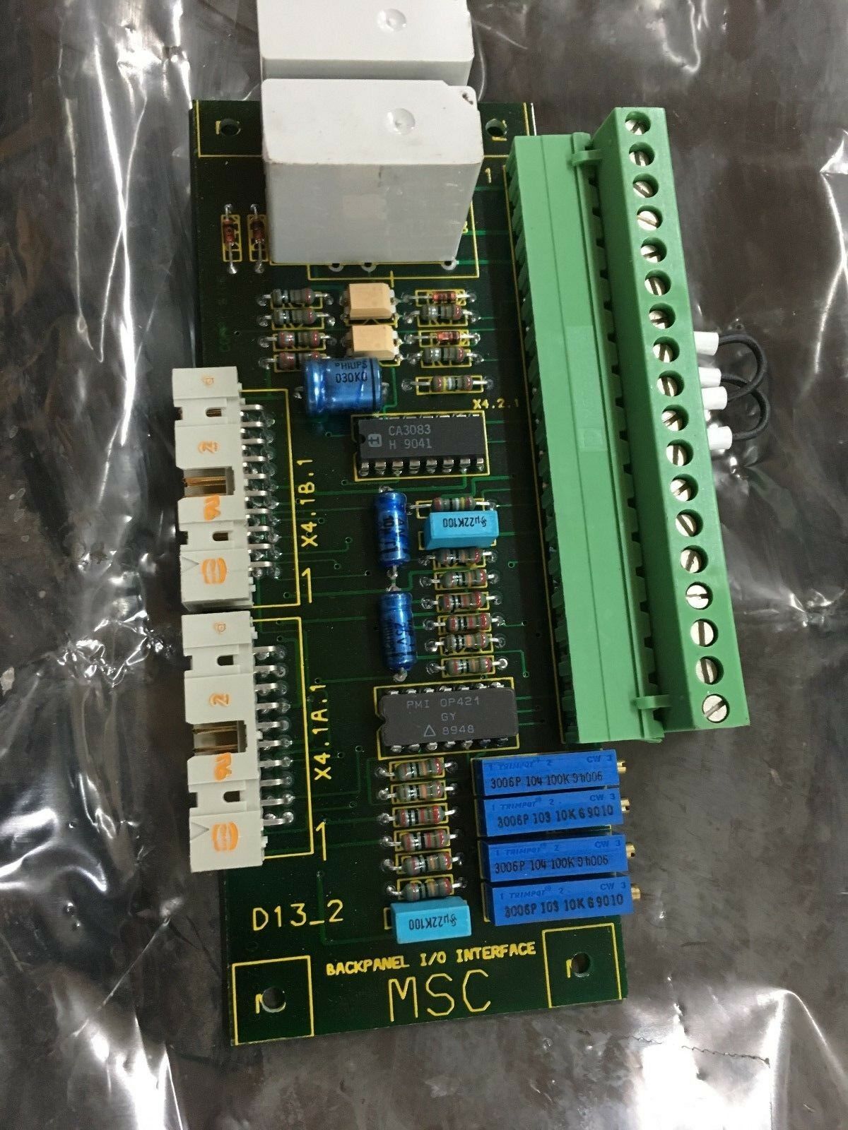 NEW NO BOX MSC BACKPANEL I/O INTERFACE CIRCUIT BOARD 600968