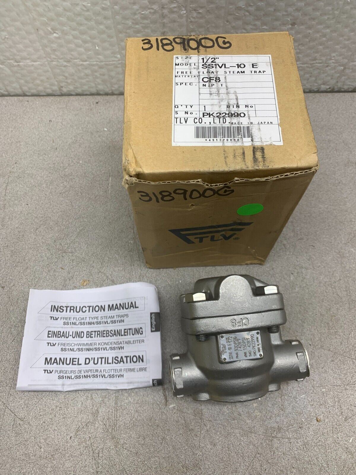 NEW NO BOX TLV 1/2" STEAM TRAP SS1VL-10E