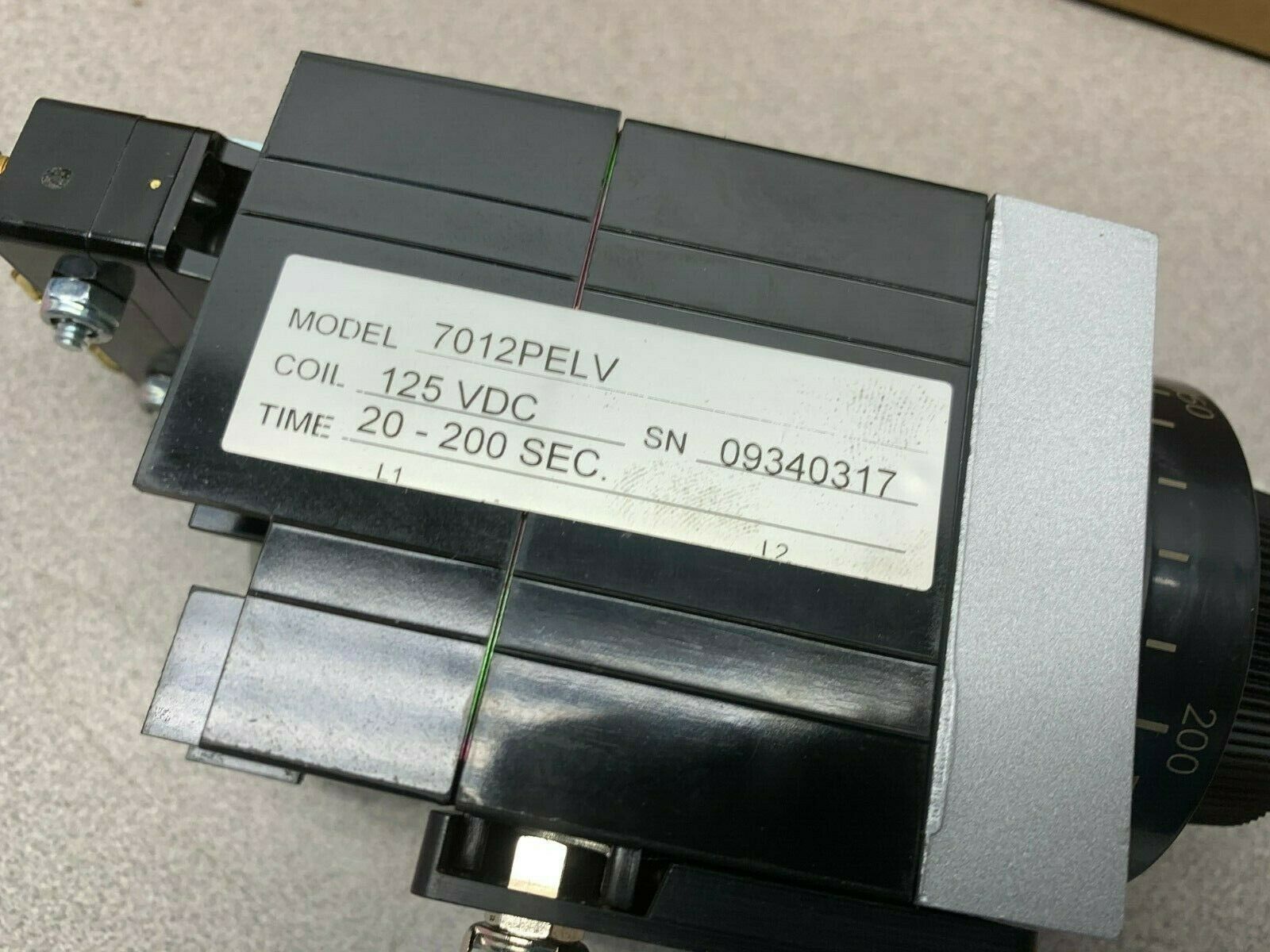 NEW IN BOX AGASTAT 125VDC. TIMER 20-200 SEC. TYCO TIMING RELAY 7012PELV